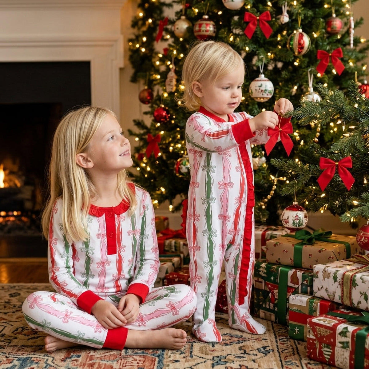 Christmas In Bow Pima Zipper PJ