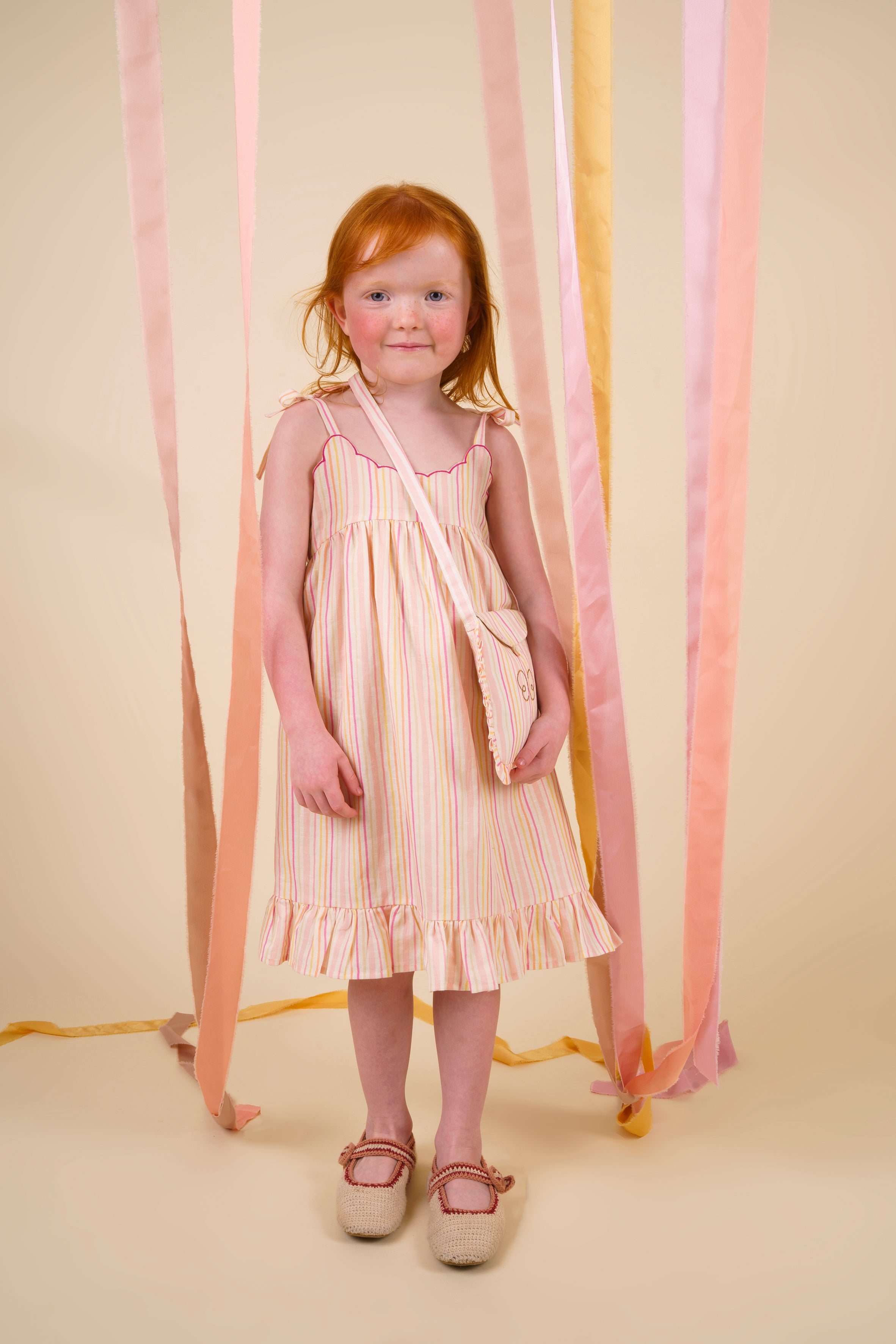 Alena dress - PINK STIPES PRINT