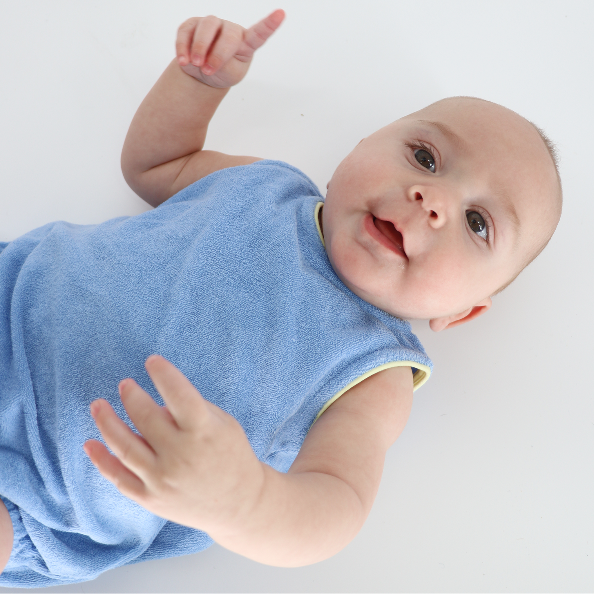 clearwater blue french terry bubble romper