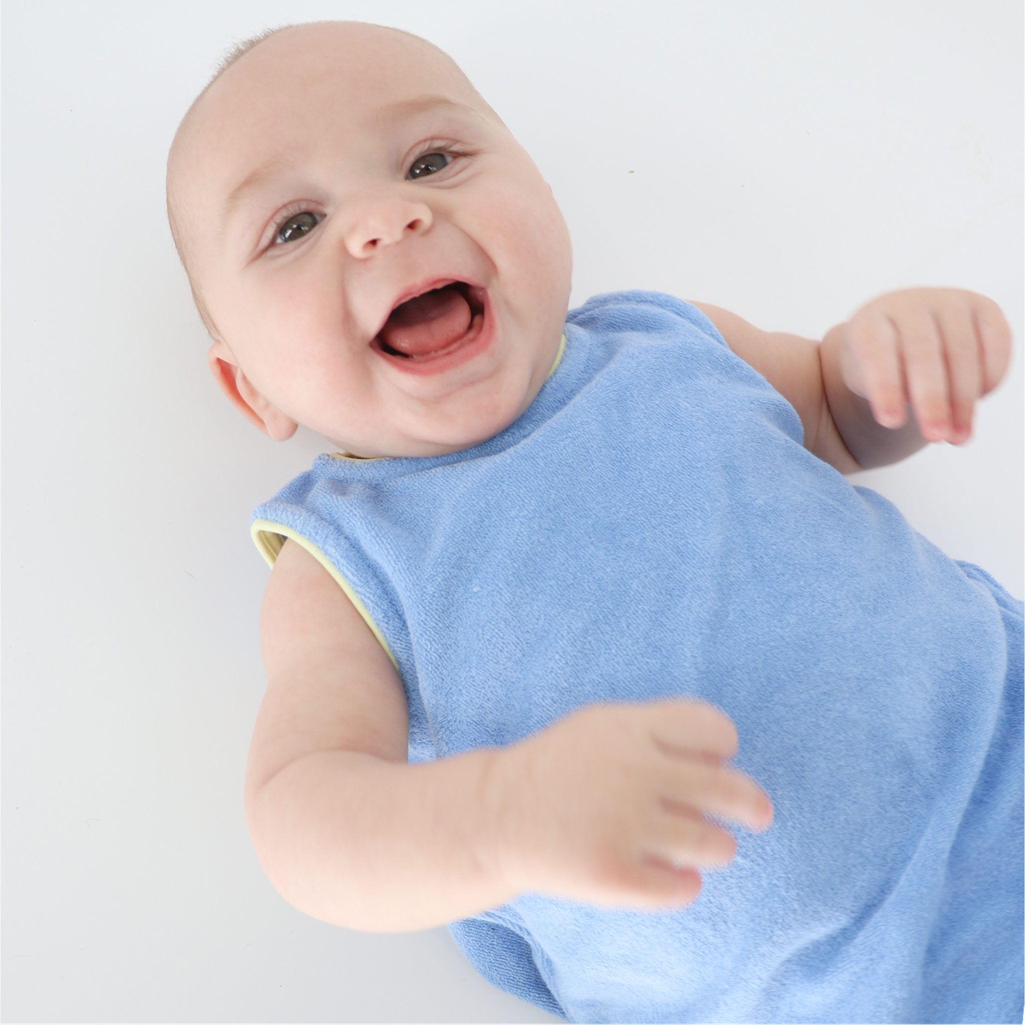 clearwater blue french terry bubble romper