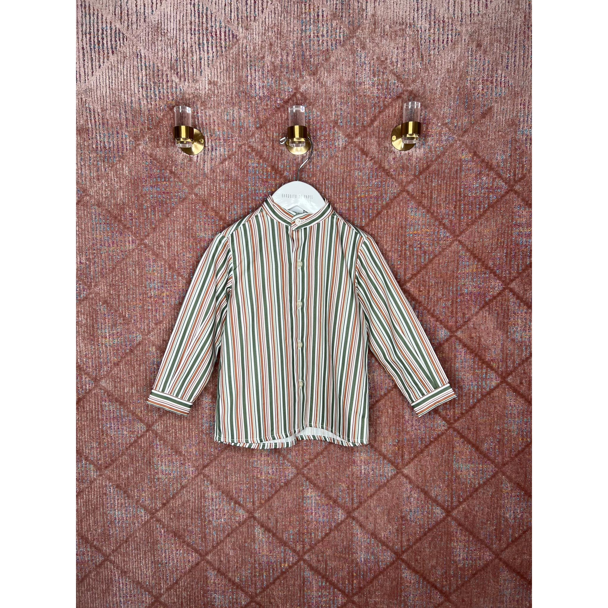 Camisa Pekin - Green Brown Stripes