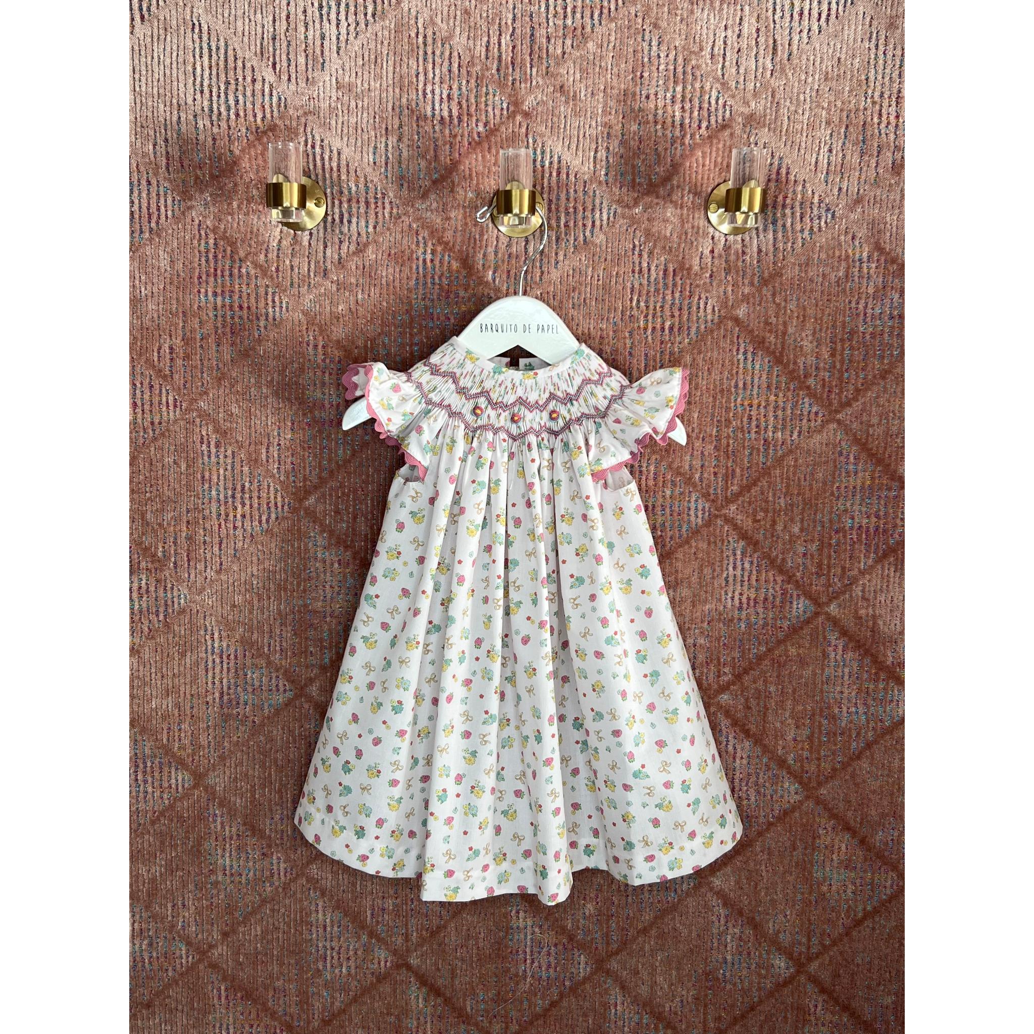 Mini Fresas Hand Smocked Dress