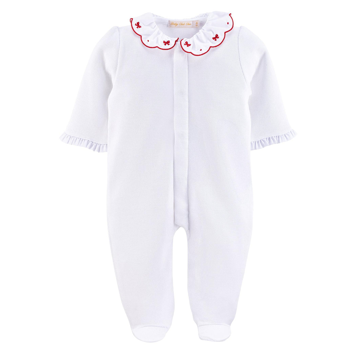 Jacquard Footie with embroidered collar