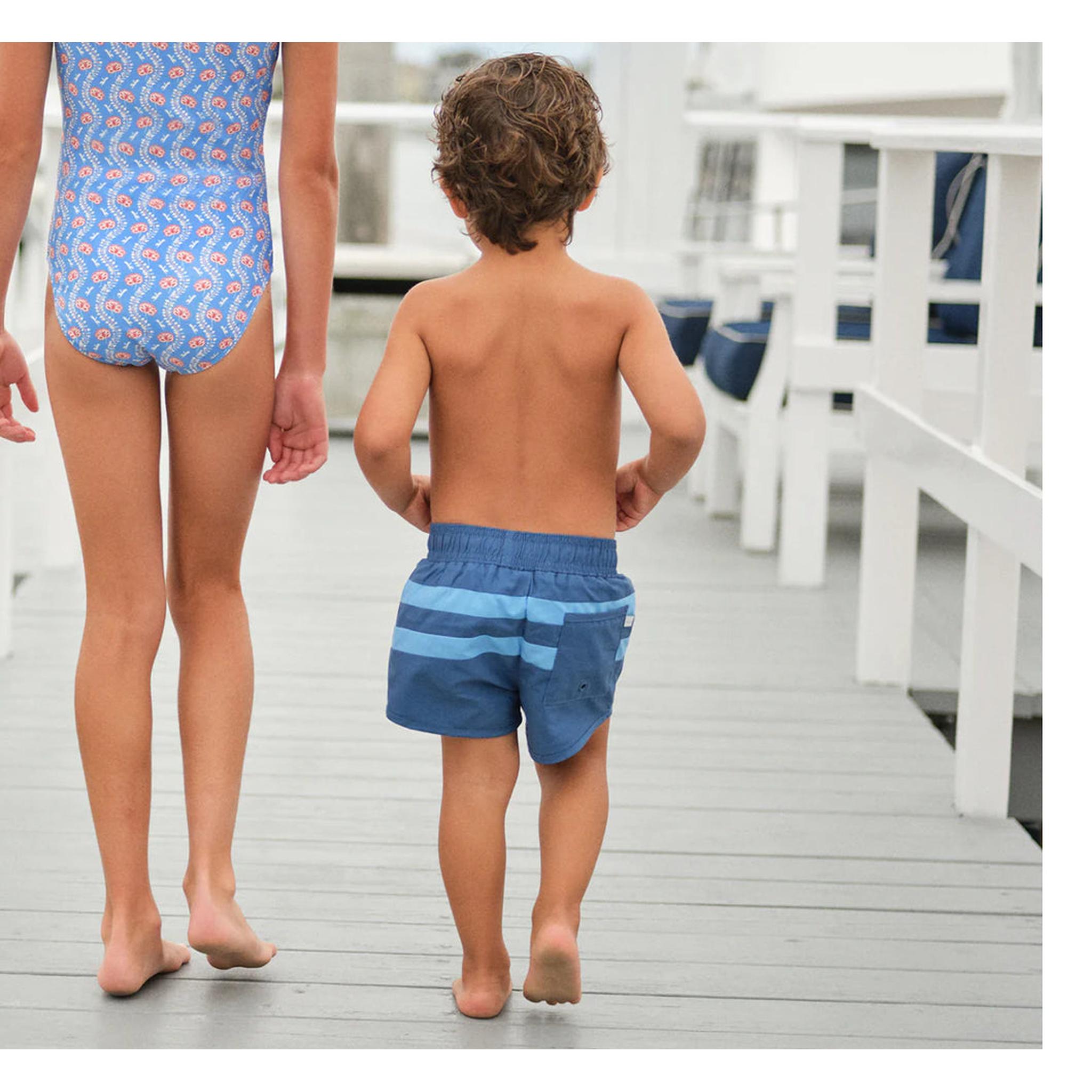 boys navy colorblock stripe boardie
