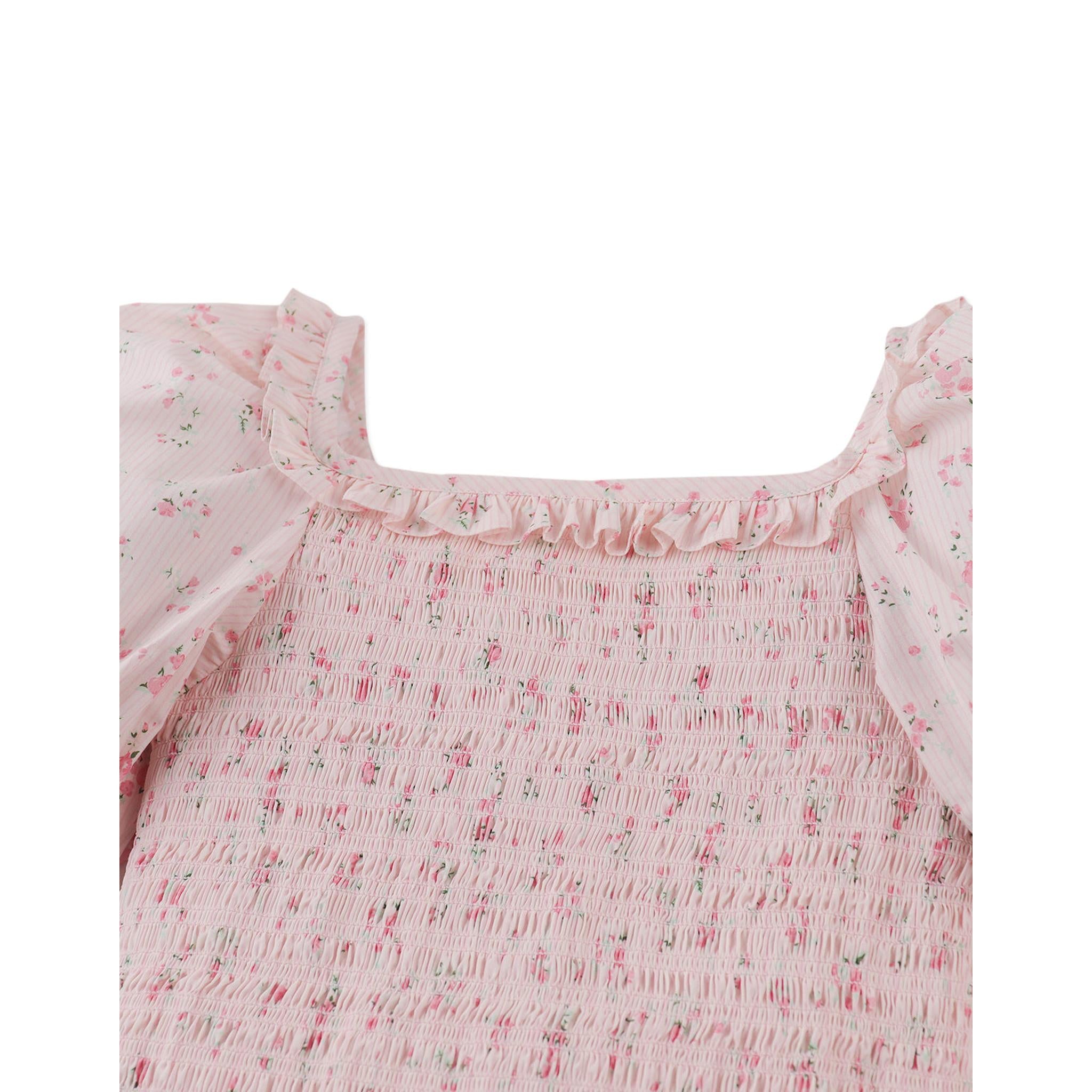 PRISCILLA SMOCKED TOP WITH PUFF SLEEVES & BEA SKORT WITH SMOCKED BODICE & EMBROIDERED SCALLOP