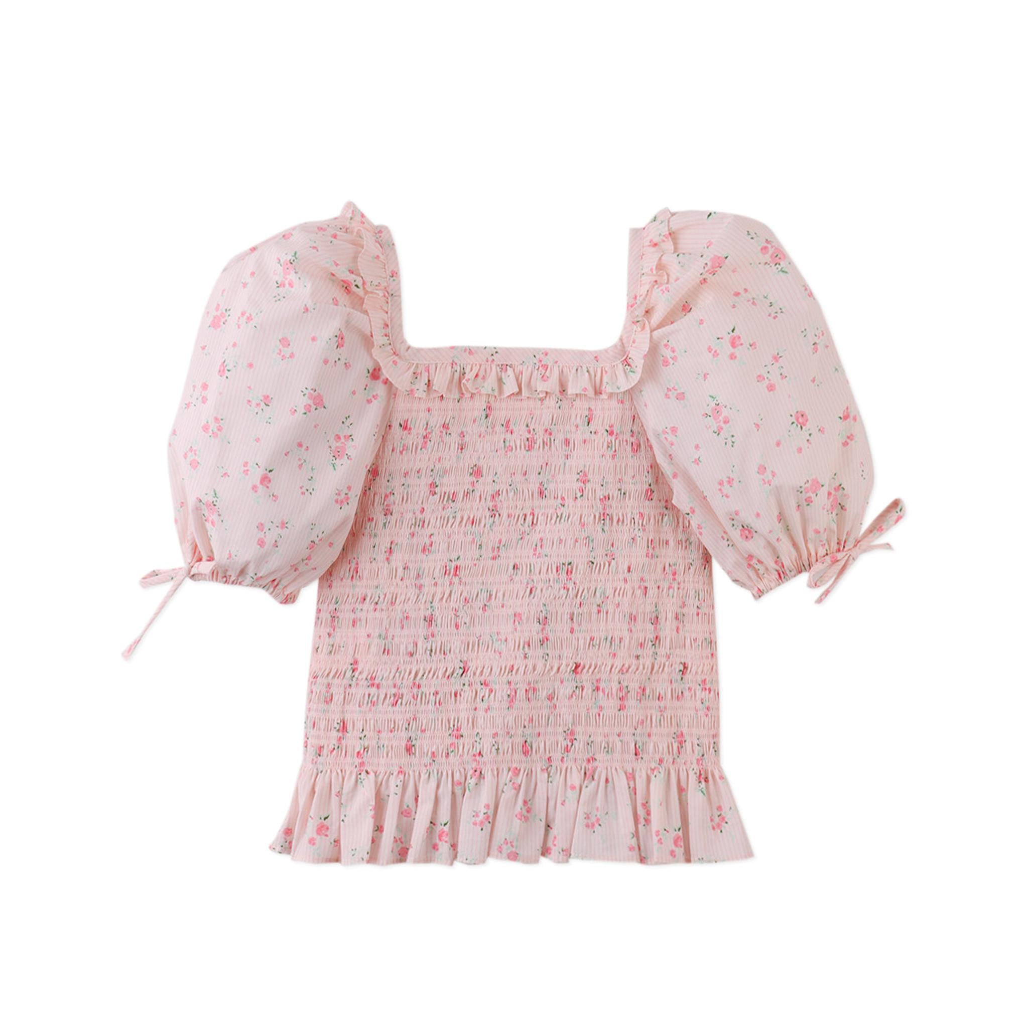 PRISCILLA SMOCKED TOP WITH PUFF SLEEVES & BEA SKORT WITH SMOCKED BODICE & EMBROIDERED SCALLOP