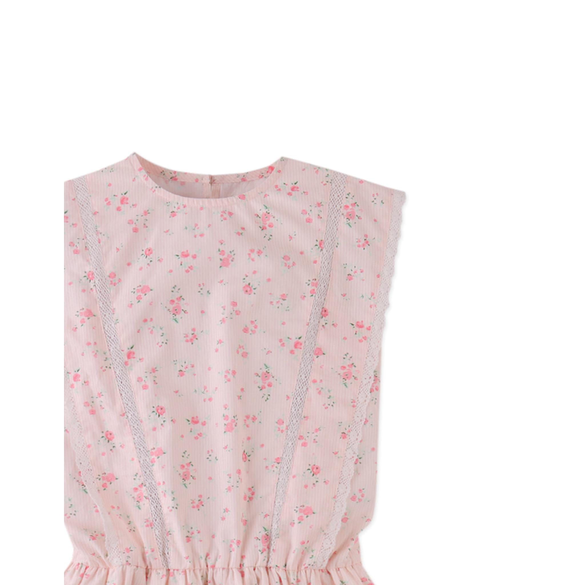 MEL DRESS WITH LACE TRIMS & TIERED SKIRT