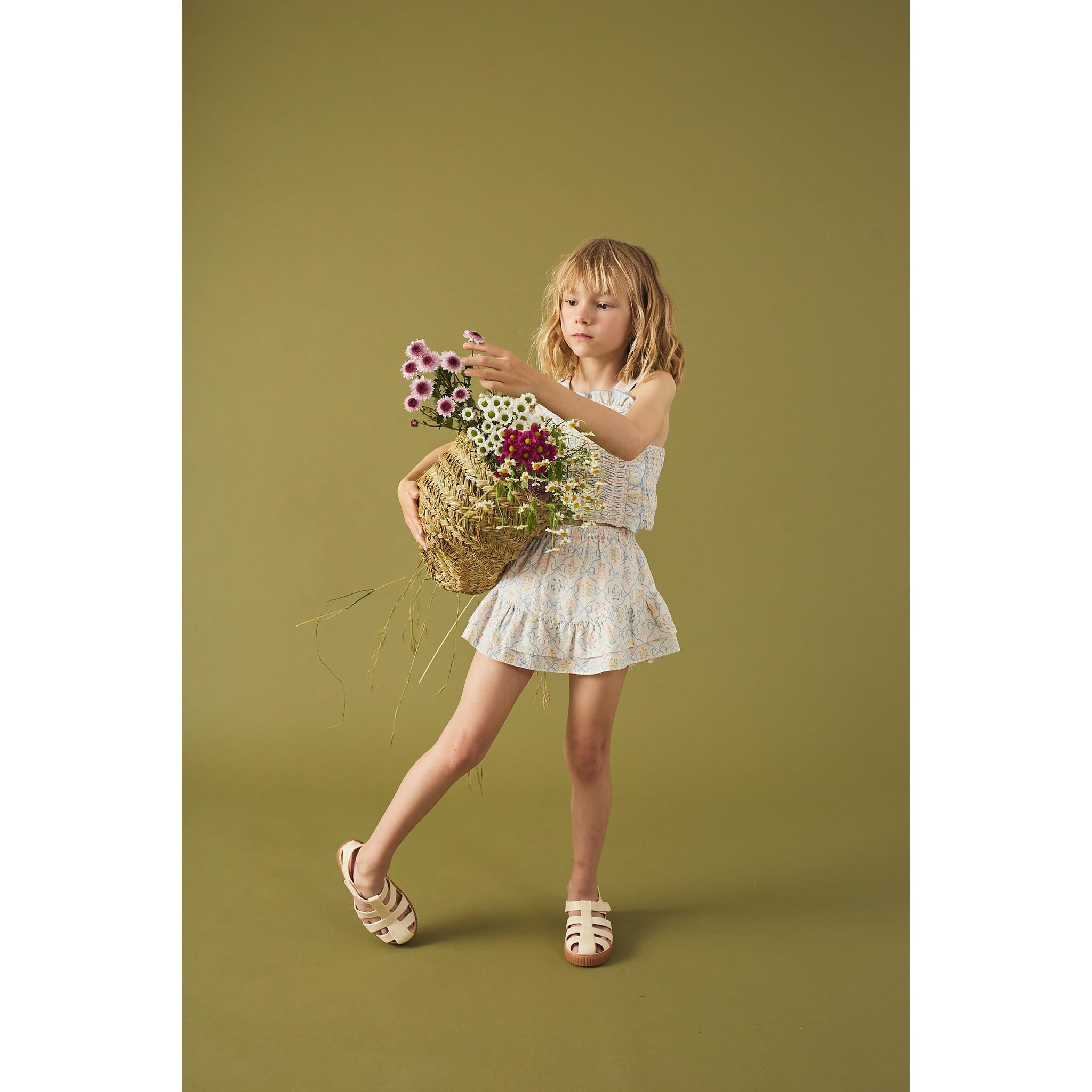 MARTINA TRELLIS PRINT SMOCKED TOP WITH WIDE STRAPS & SKORT SET