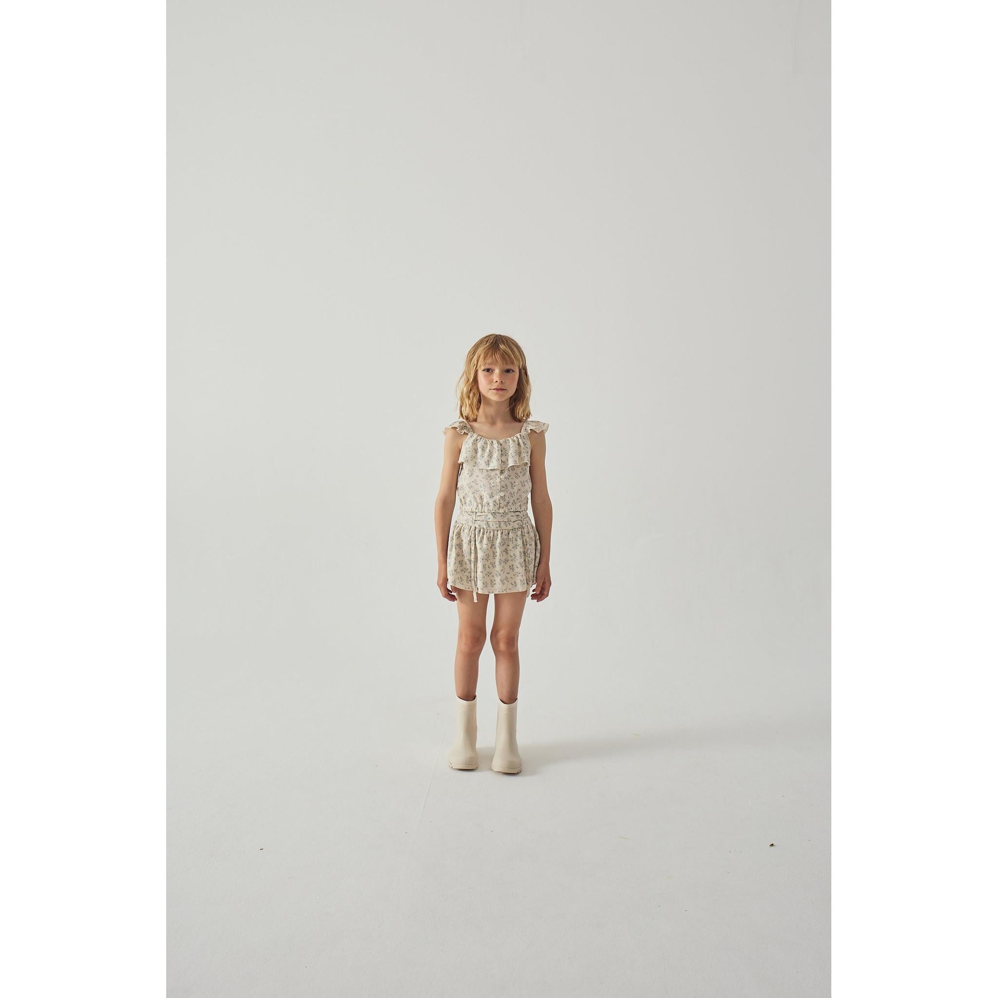 AMBESSA STRAPPY RUFFLED TOP & TIERED SKIRT SET