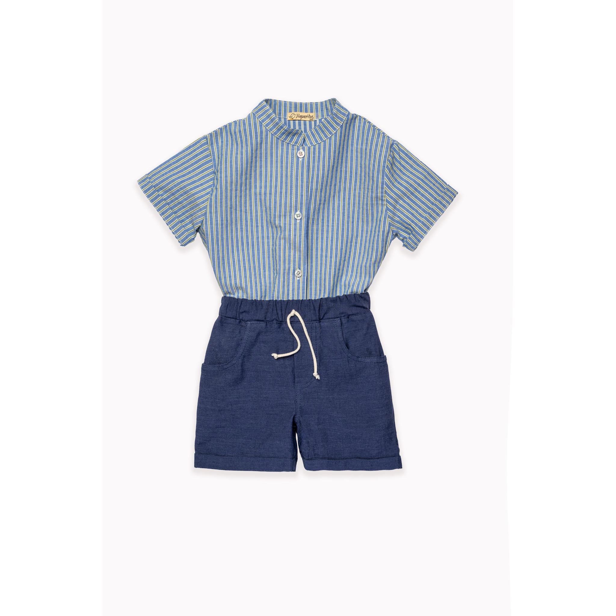 Flor Azul Boy Short Set