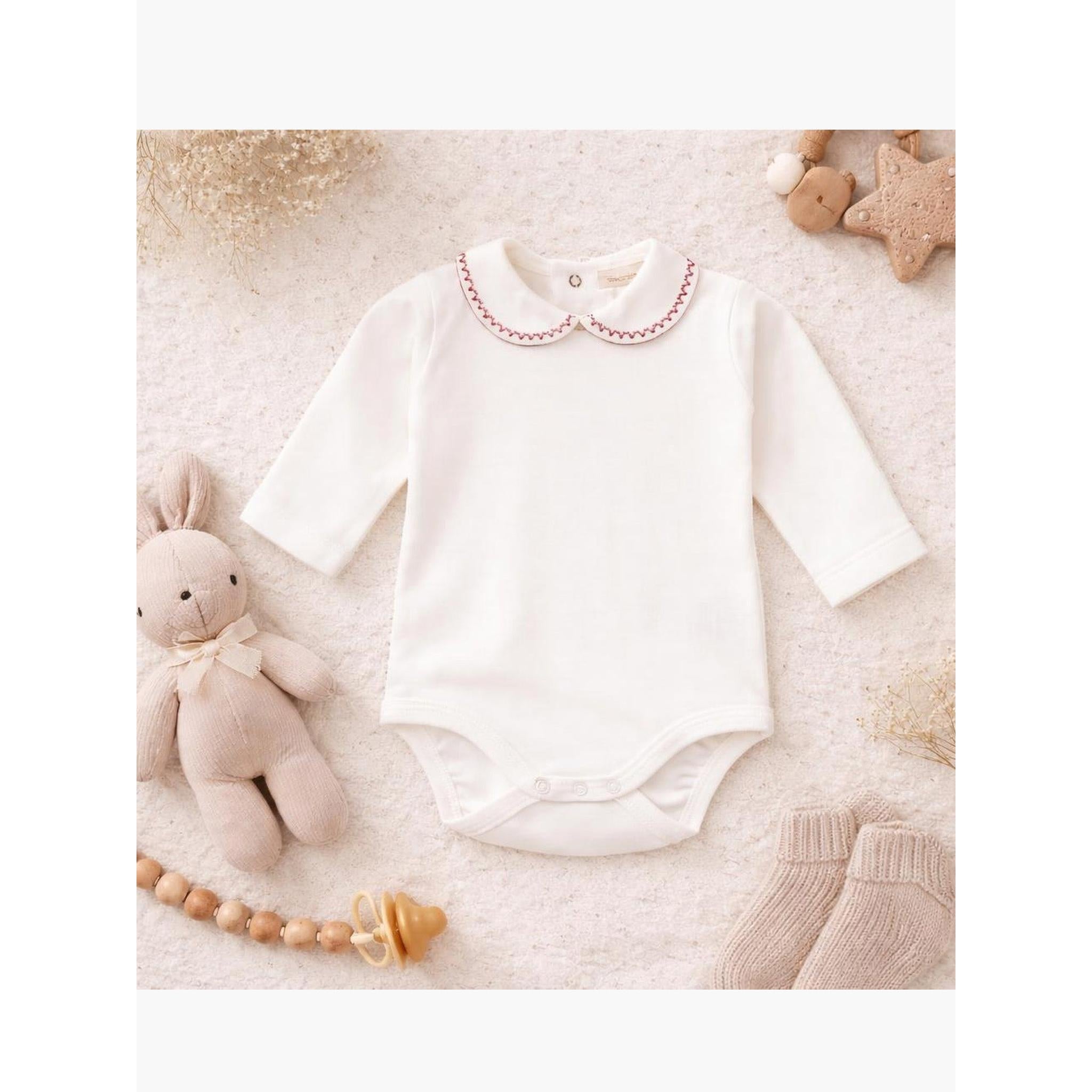 DOTS Long-sleeved round neck bodysuit