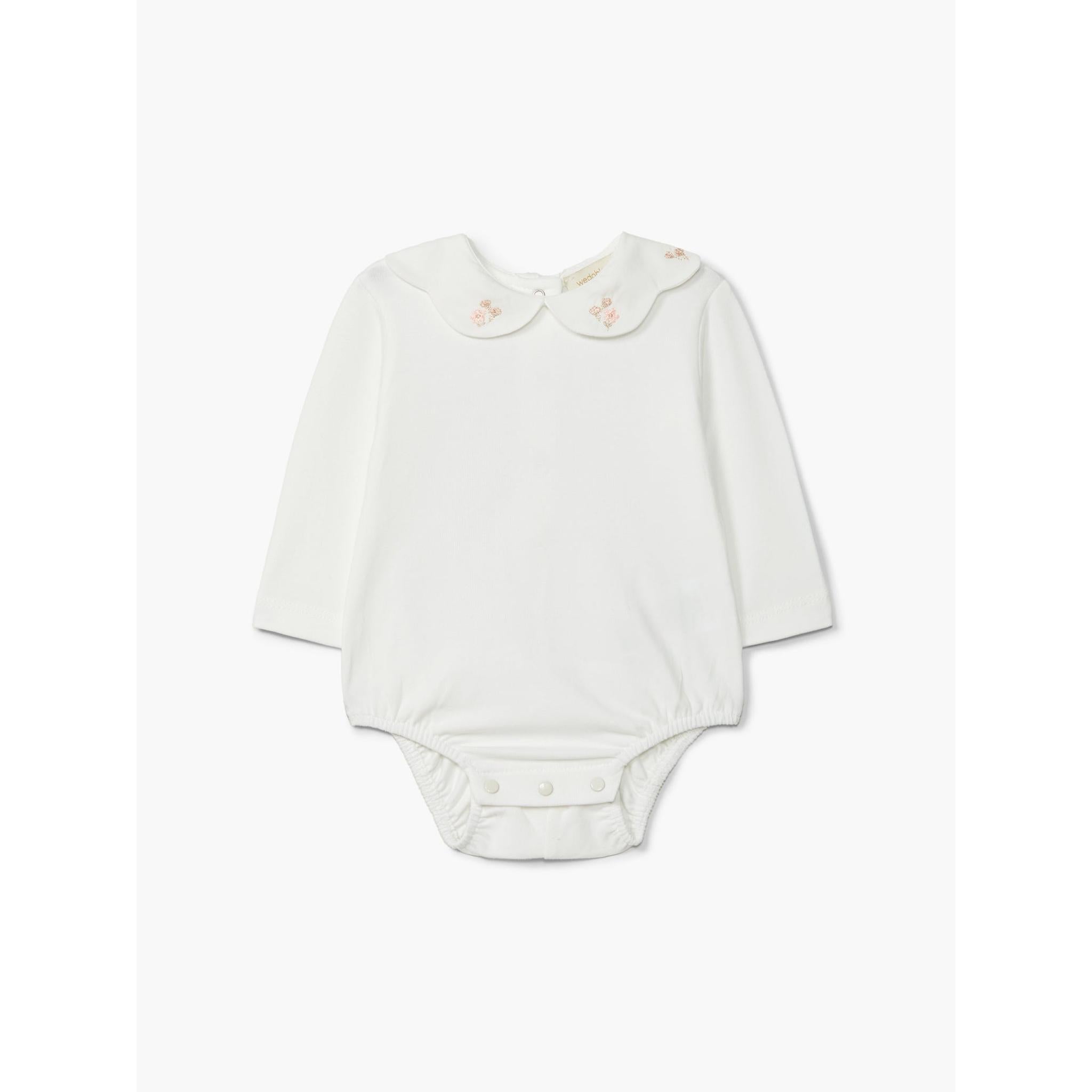 Flowers Long-sleeved round neck bodysuit