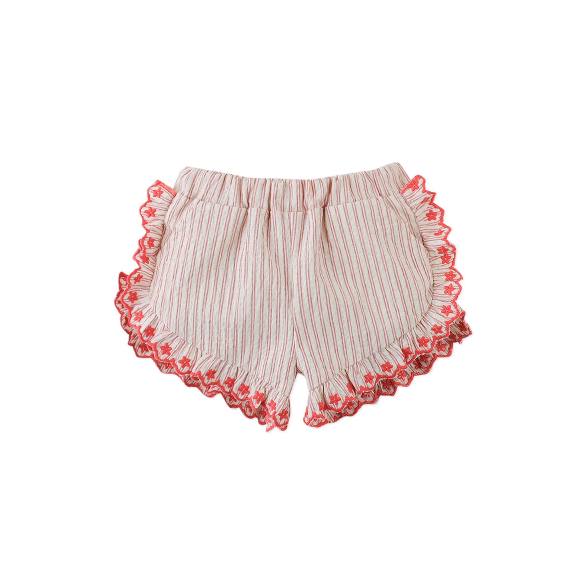 BABY JURIA APRON BLOUSE & SHORTS SET WITH SCALLOP