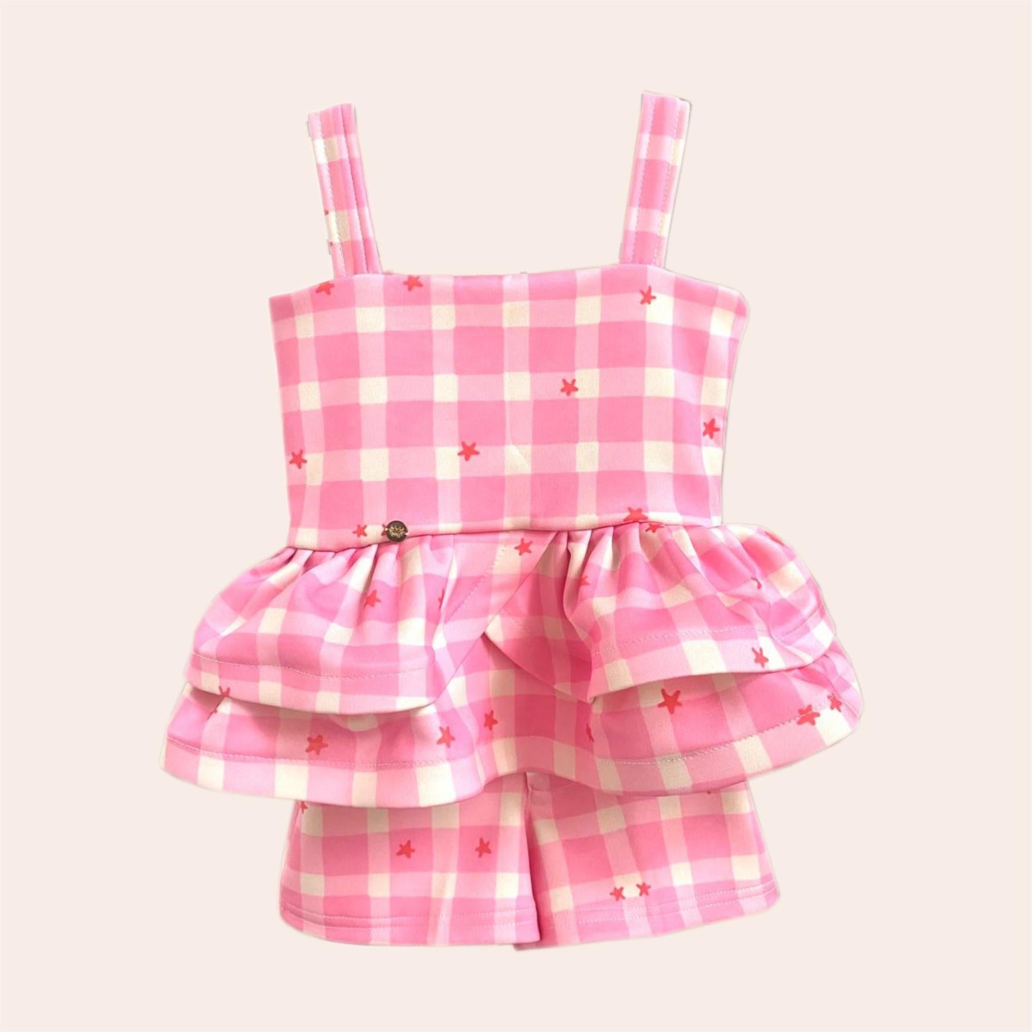 Paula Short Set - Pink Stars