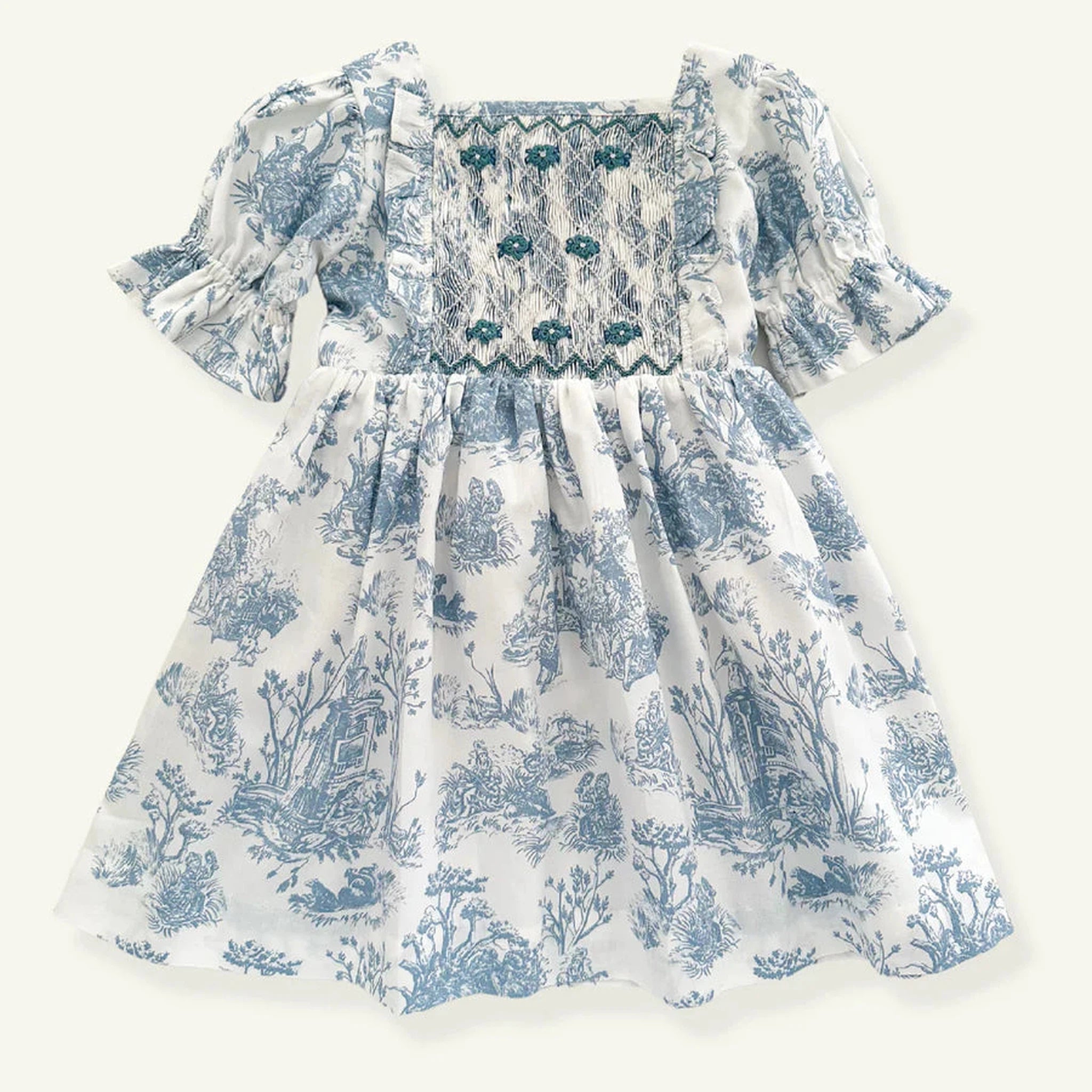 Emilie Toile de Jouy Smocked Dress