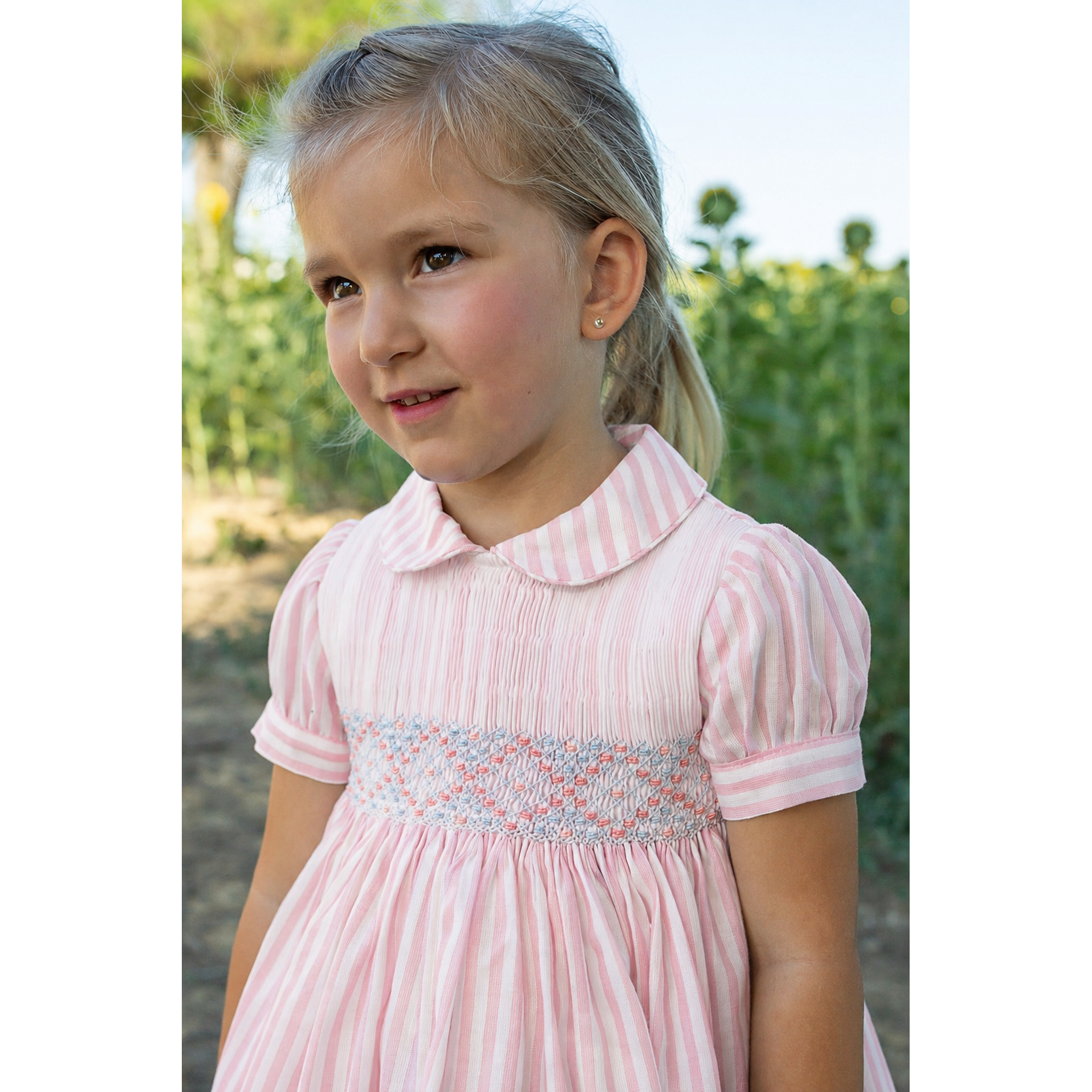 Pink Stripes Smock Dress