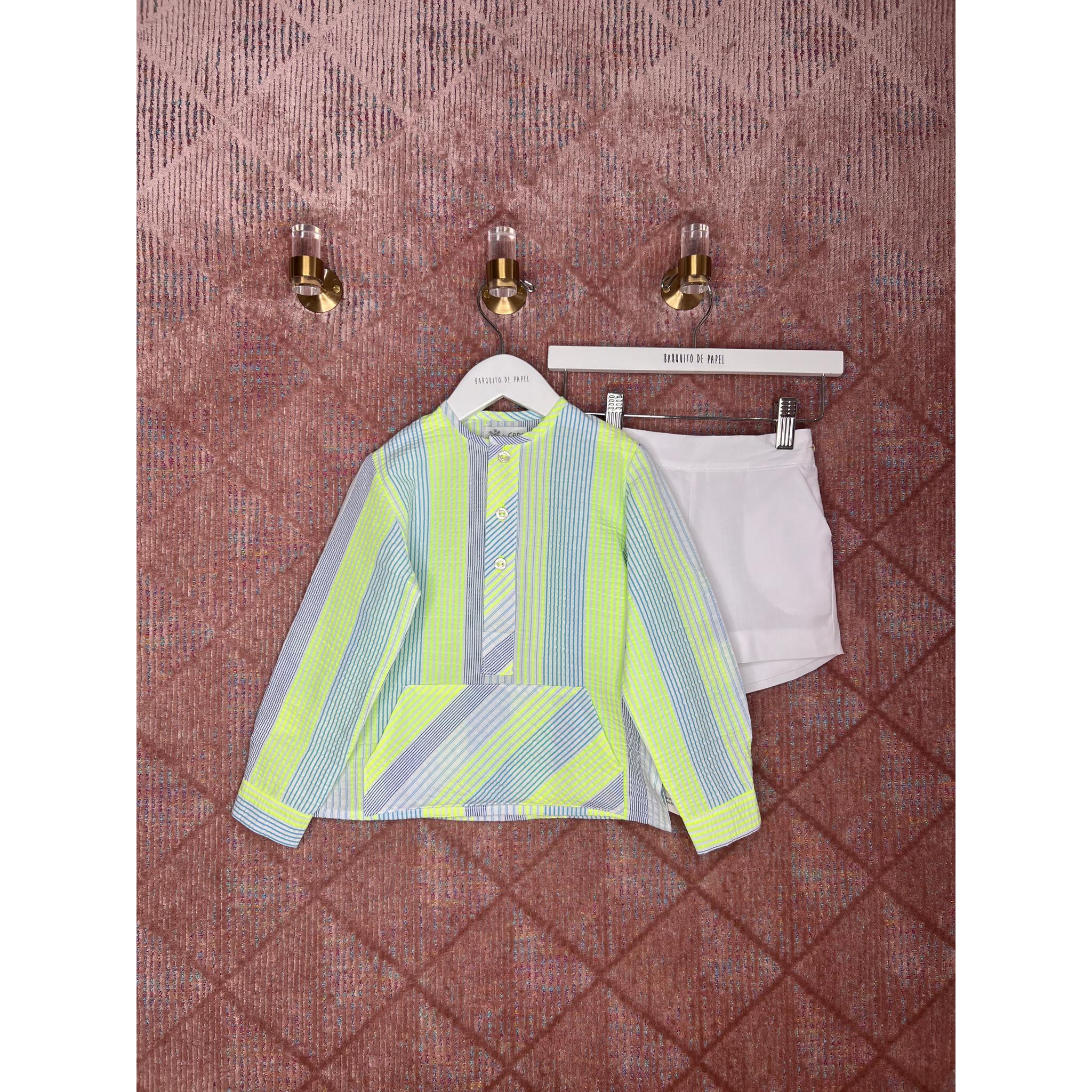 Seersucker Fluor Green Short Set