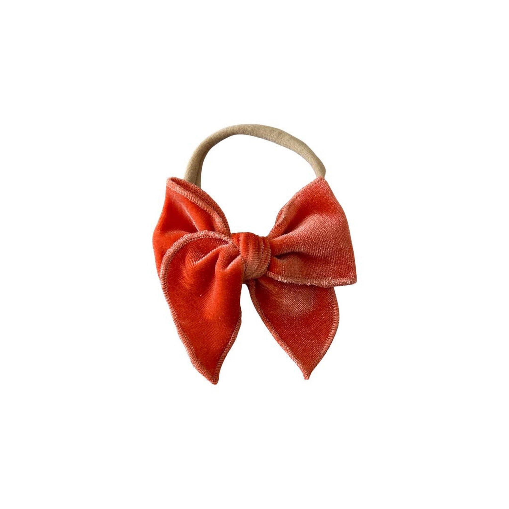 Velvet Fay Small Bow Headband- Several Colors