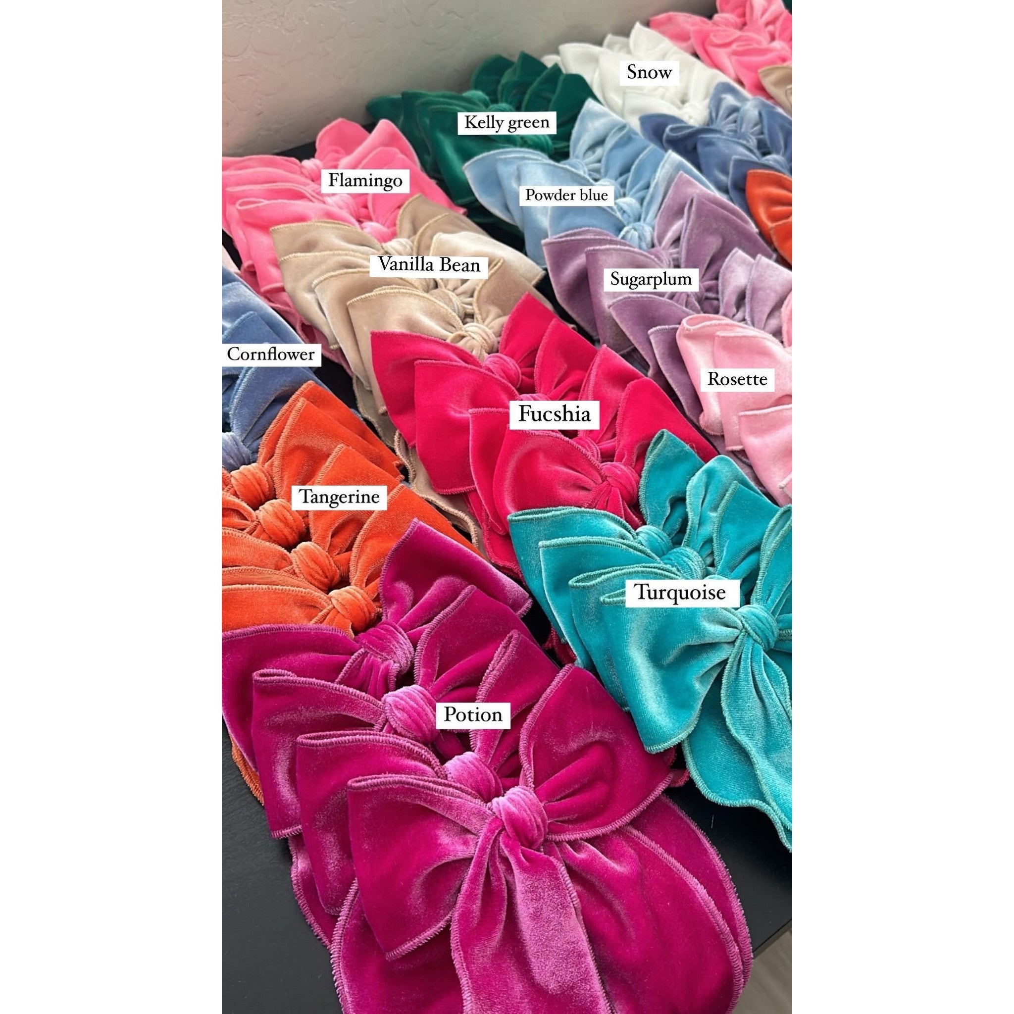 Velvet Fay Small Bow Headband- Several Colors