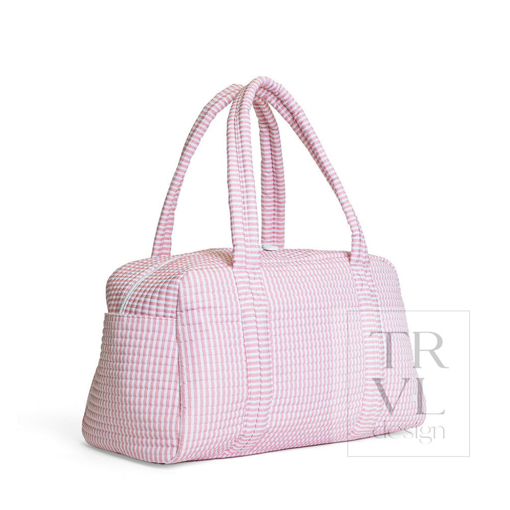 Quilted Grande Duffle - Pimlico Stripe Dusty Rose