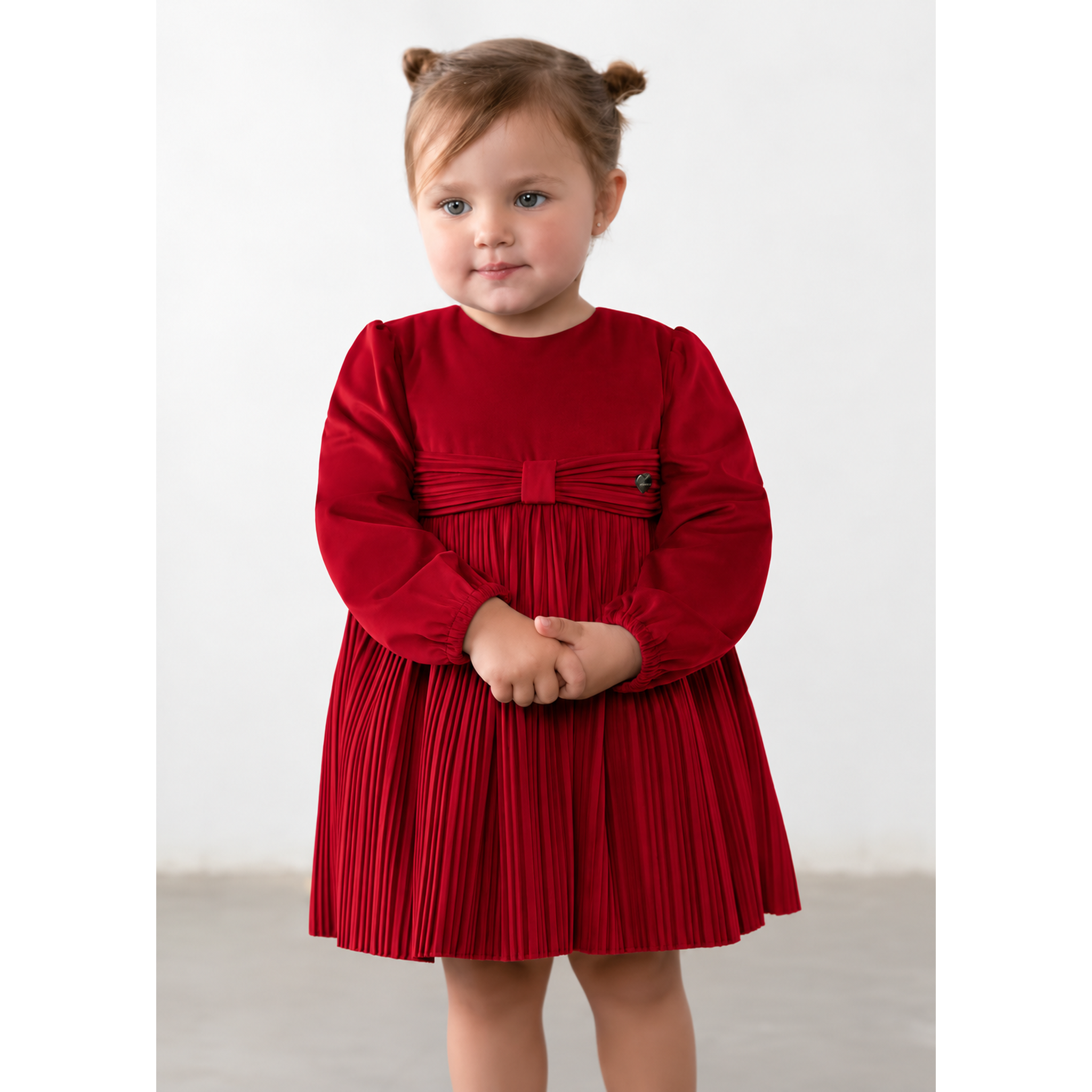 Baby Pleated Velvet Dress