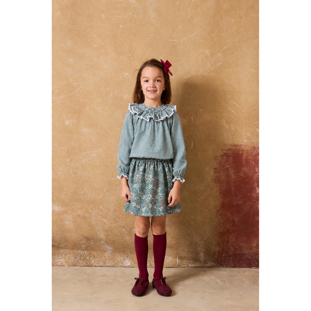 Matcha Smocked Skirt Set