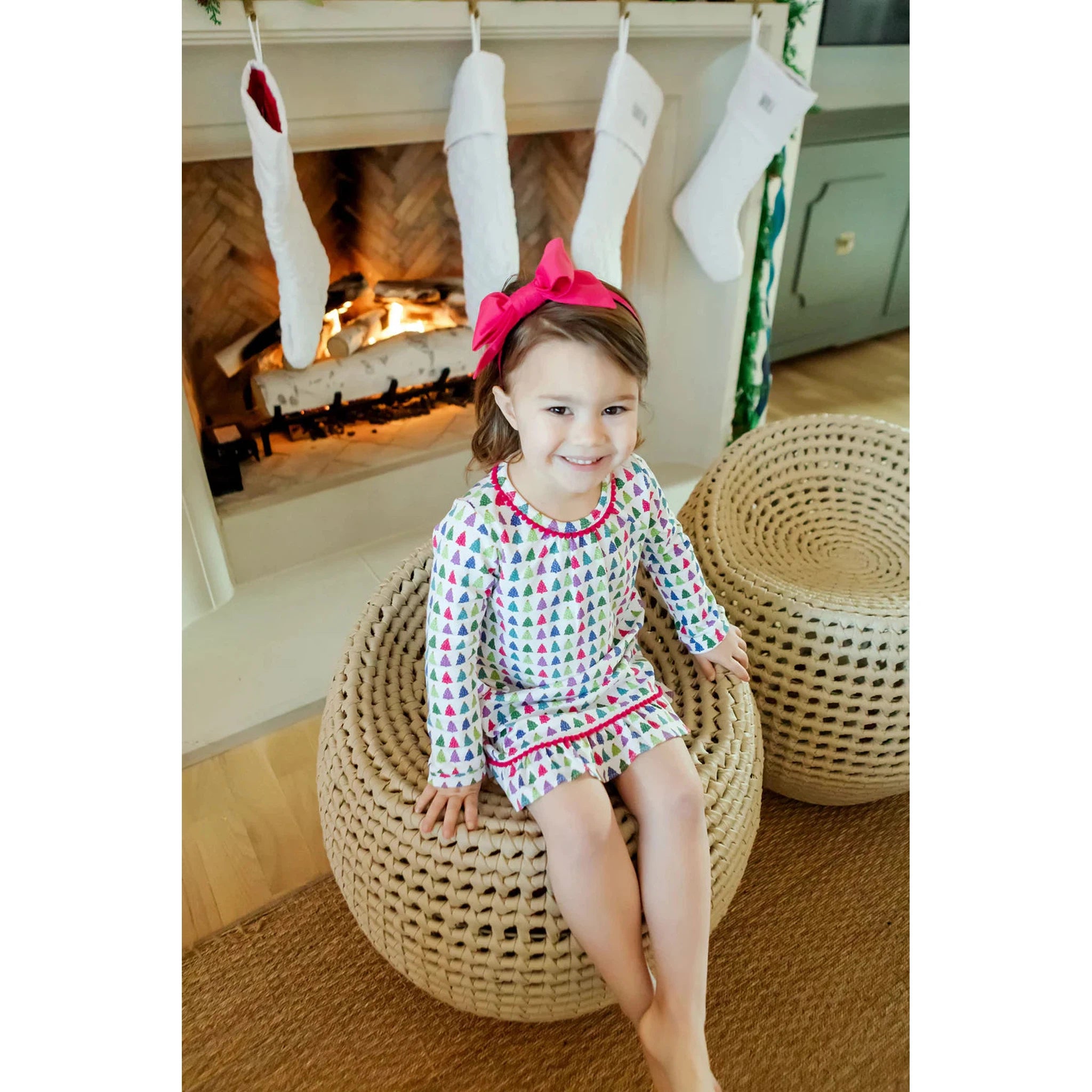 Carlin Girls' Dress - Christmas Tree Bright