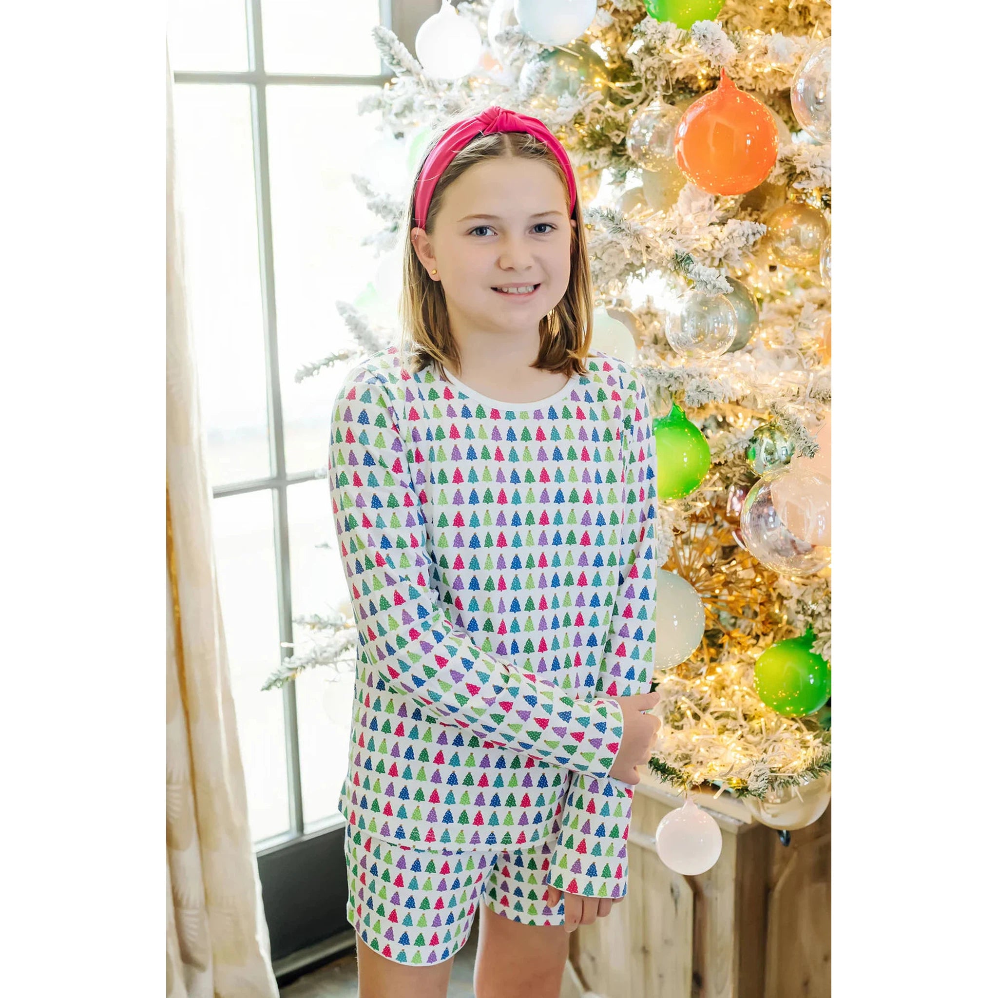 Sophie Girls' Short Set - Christmas Tree Bright