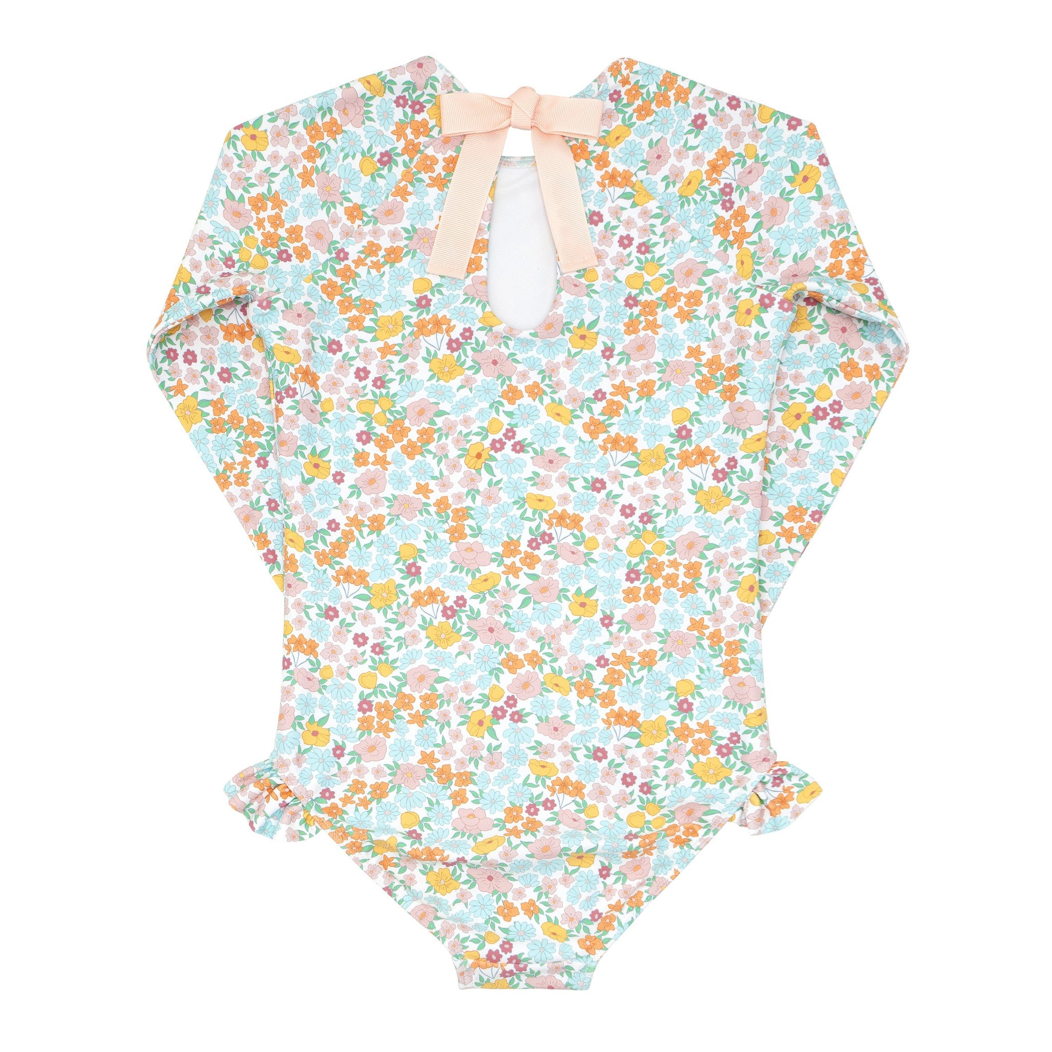 girls hawaiian floral rashguard one piece