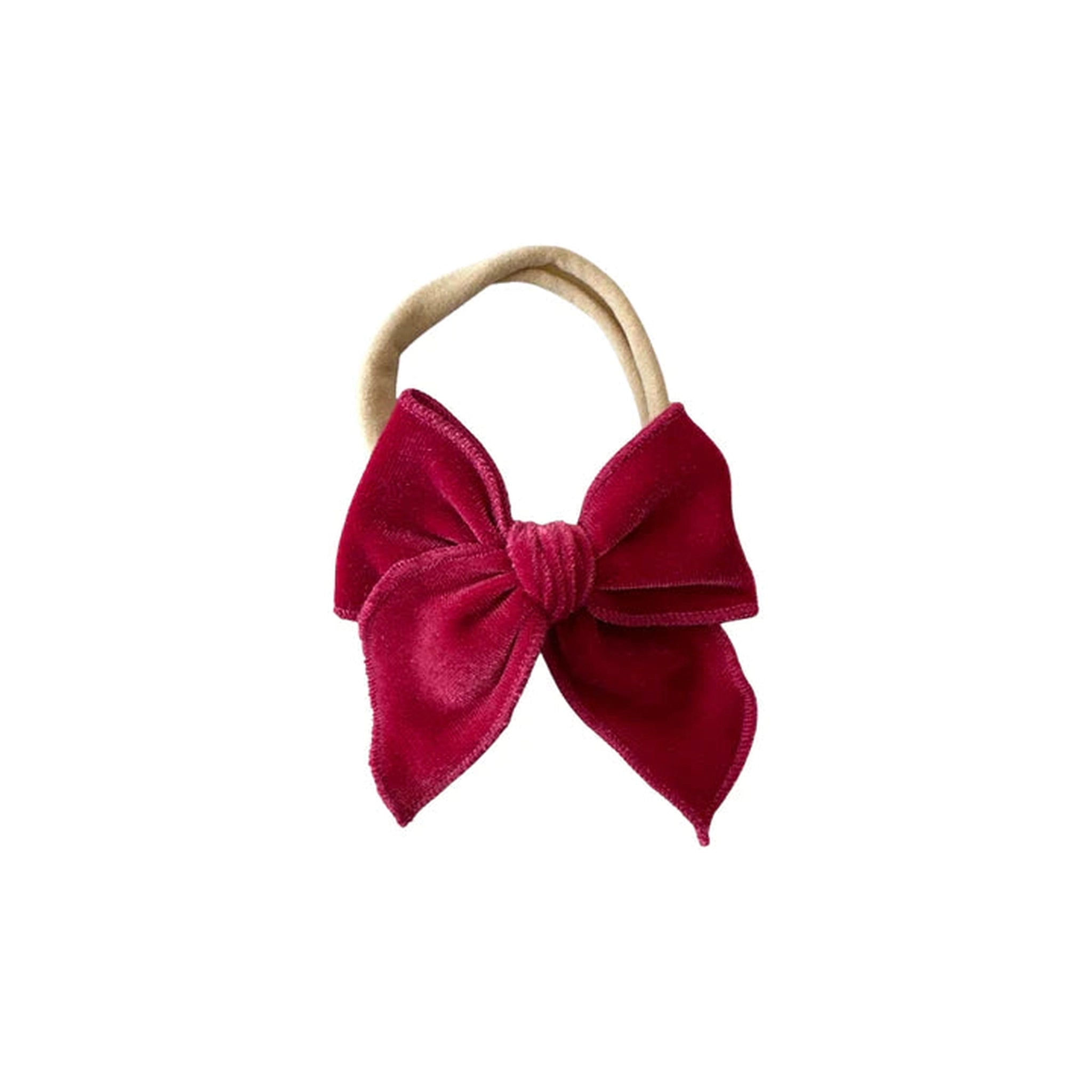 Velvet Fay Small Bow Headband- Several Colors