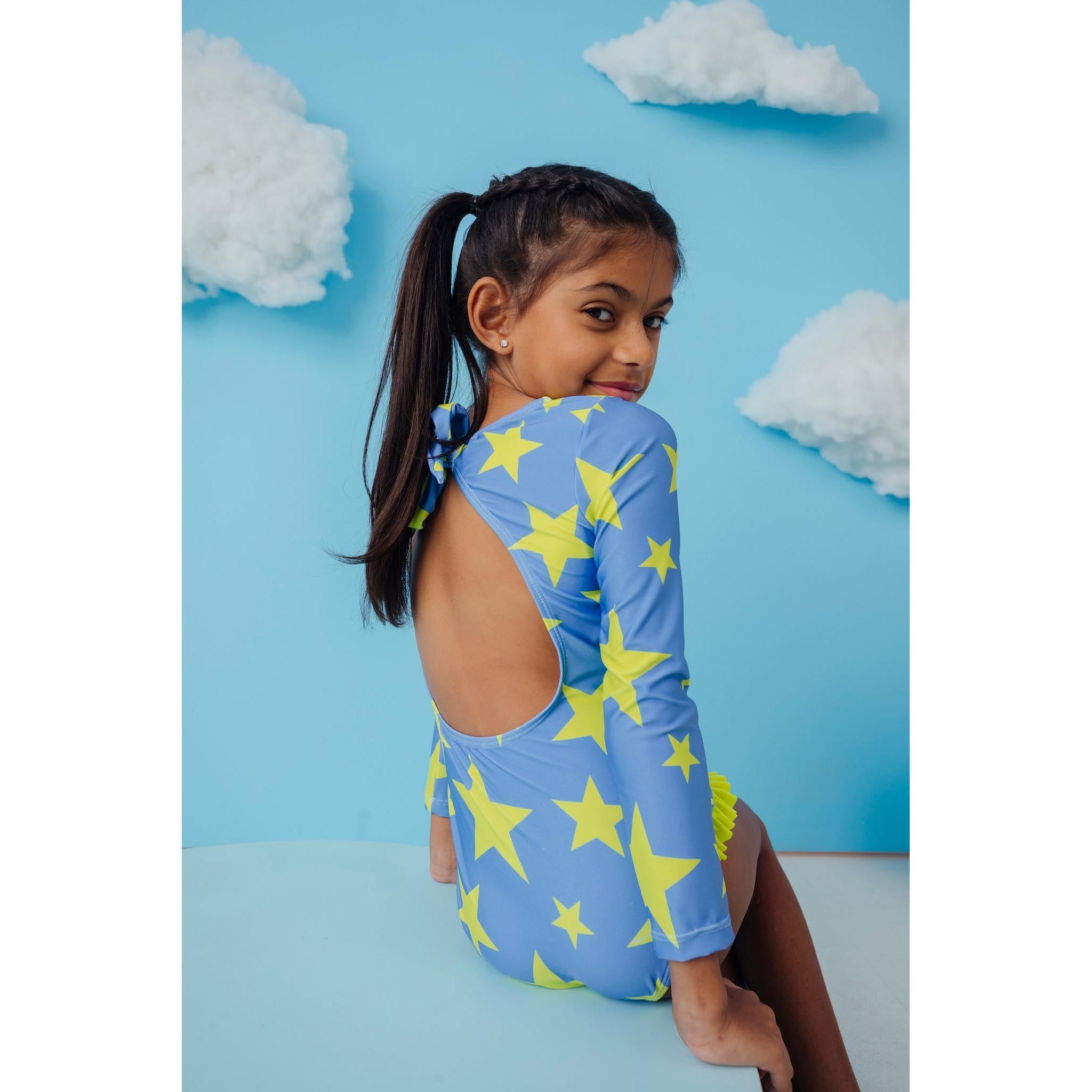 KIDS Swimwear Longsleeve swimsuit Neon Stars