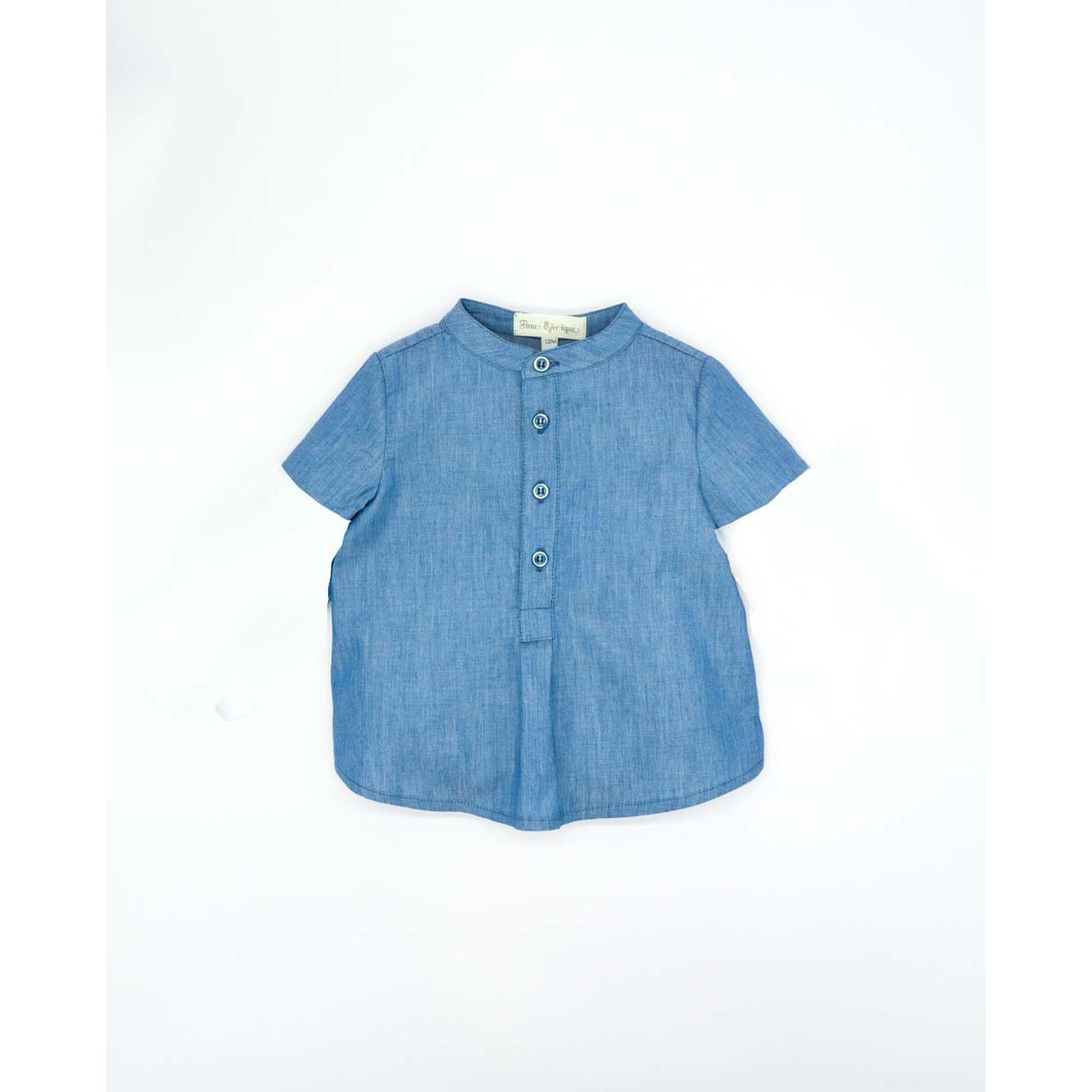 Denim Seersucker Short Set