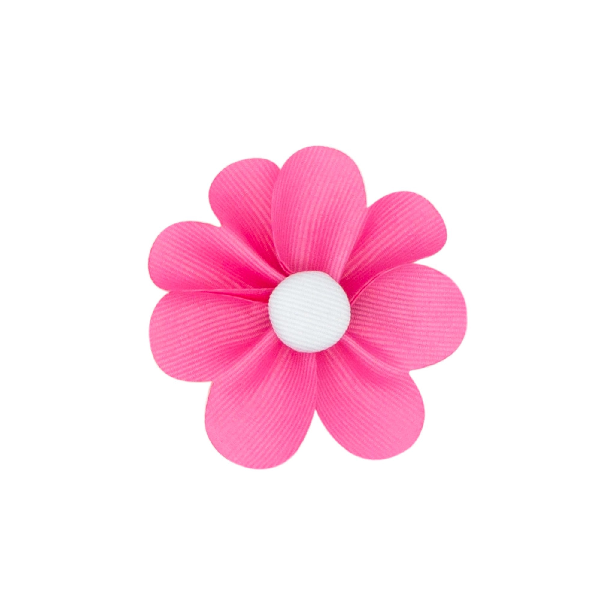 Grosgrain Petal Flower Hair Clip with Button Center