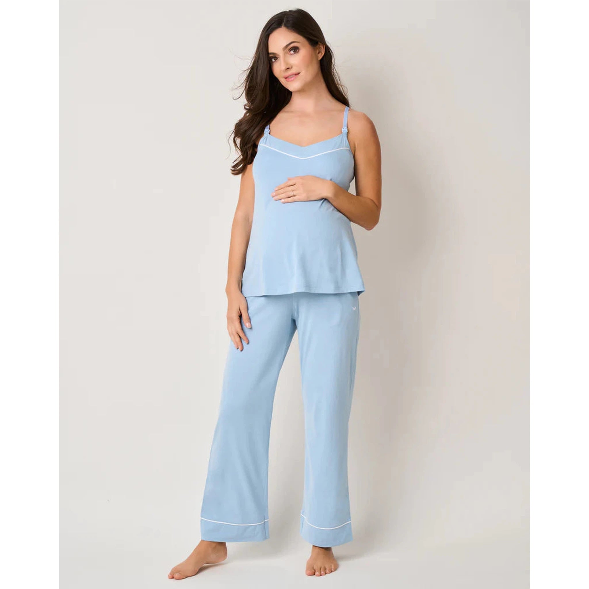 Luxe Pima Periwinkle Maternity PJ