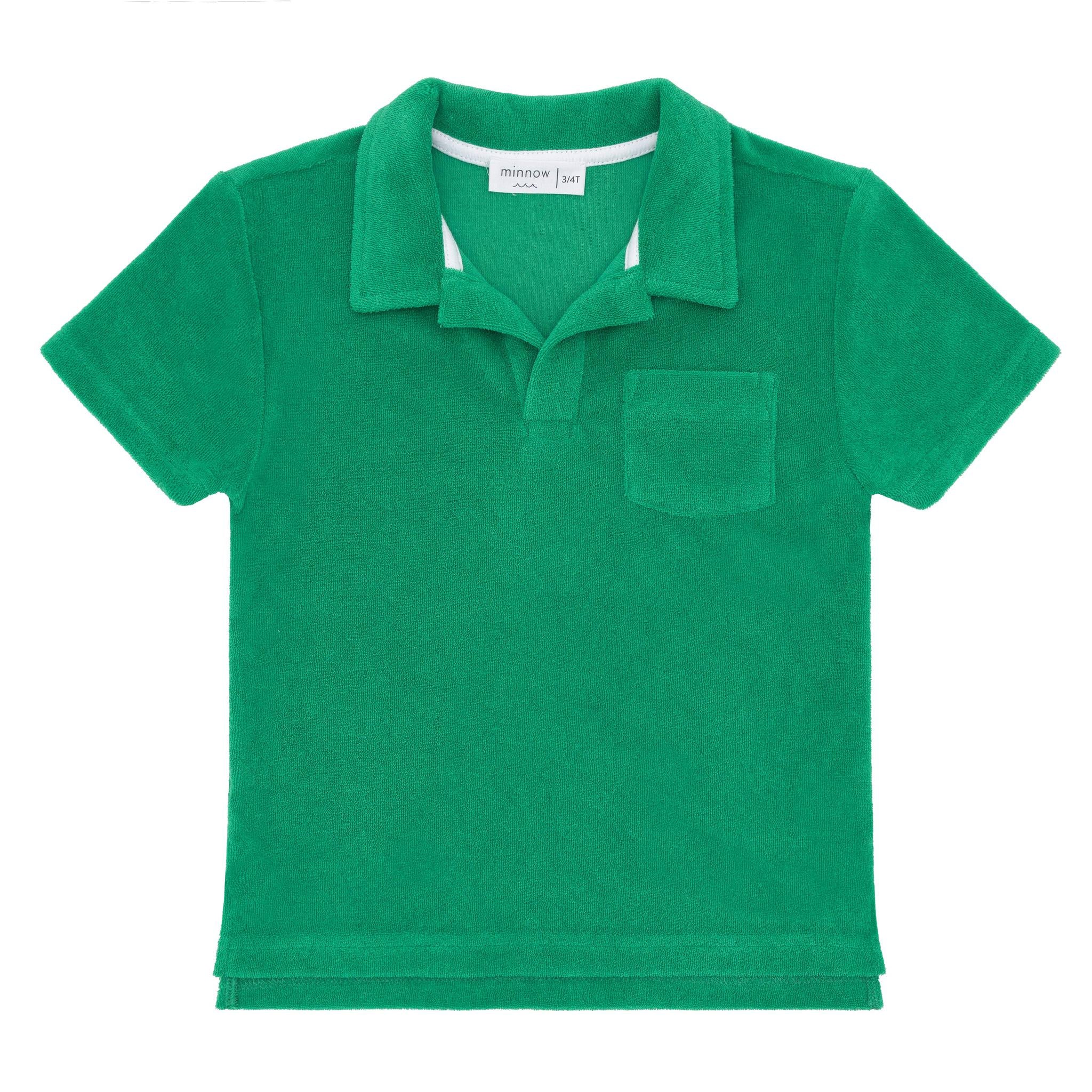 bermuda green french terry polo