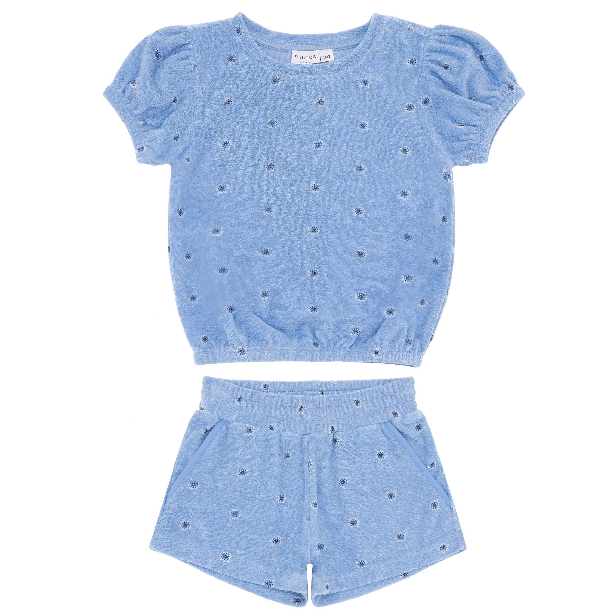 gibbs hill floral french terry top & short set