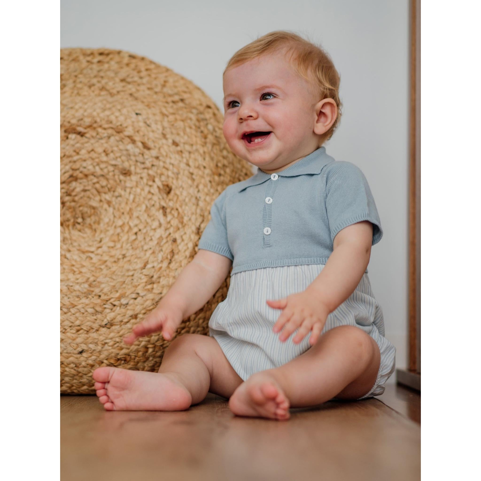 My Tiny Friends Knitted Romper - Blue