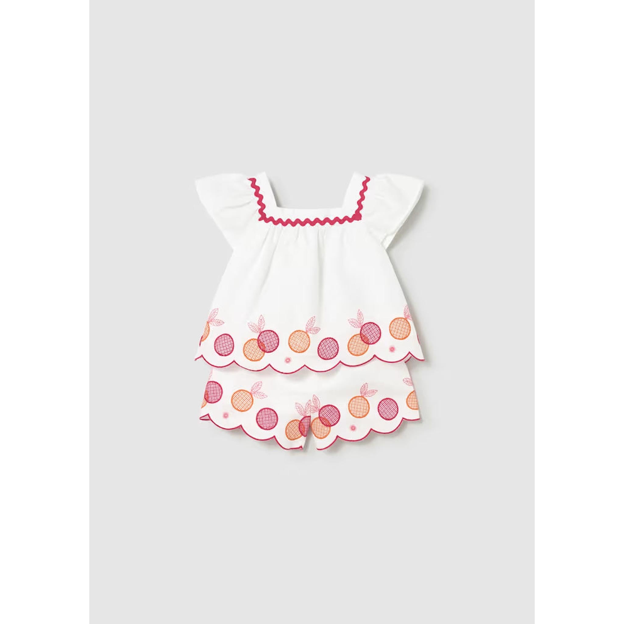 Baby Embroidered Shorts and Blouse 2-Piece Set