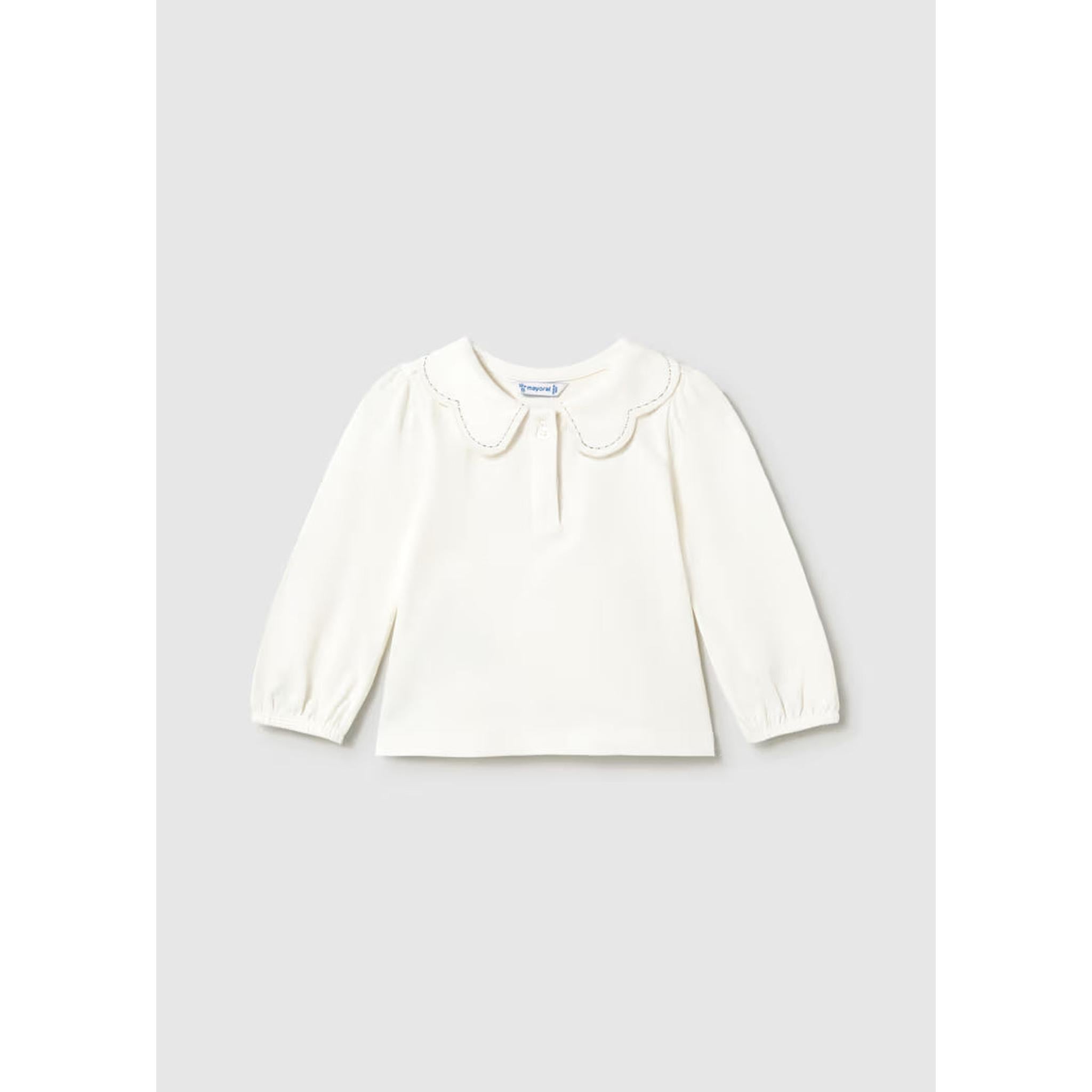 Scalloped Collar Polo Set