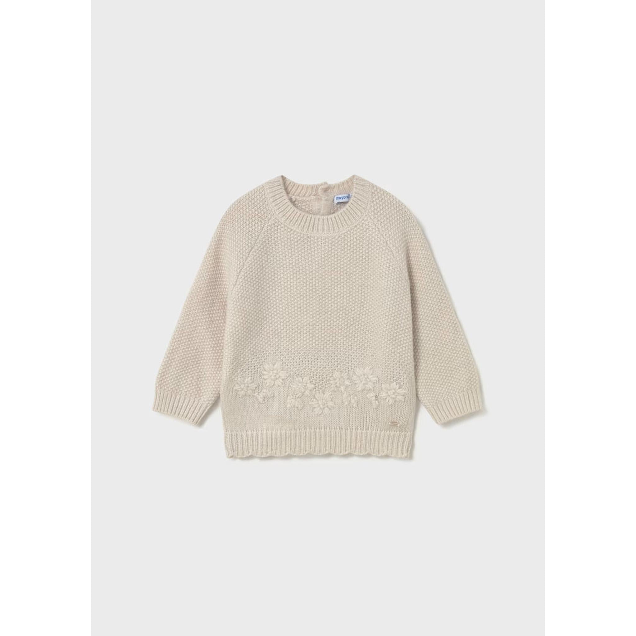 Baby Sweater with Embroidered Flowers