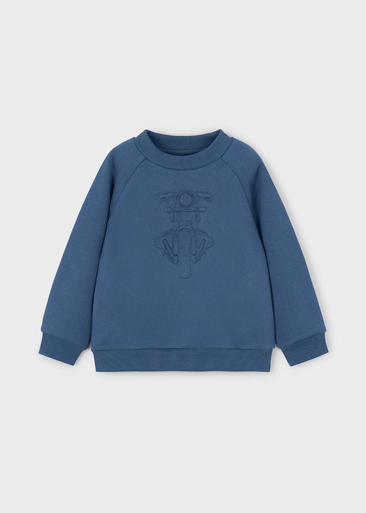 Boy Embossed Moto Sweatshirt