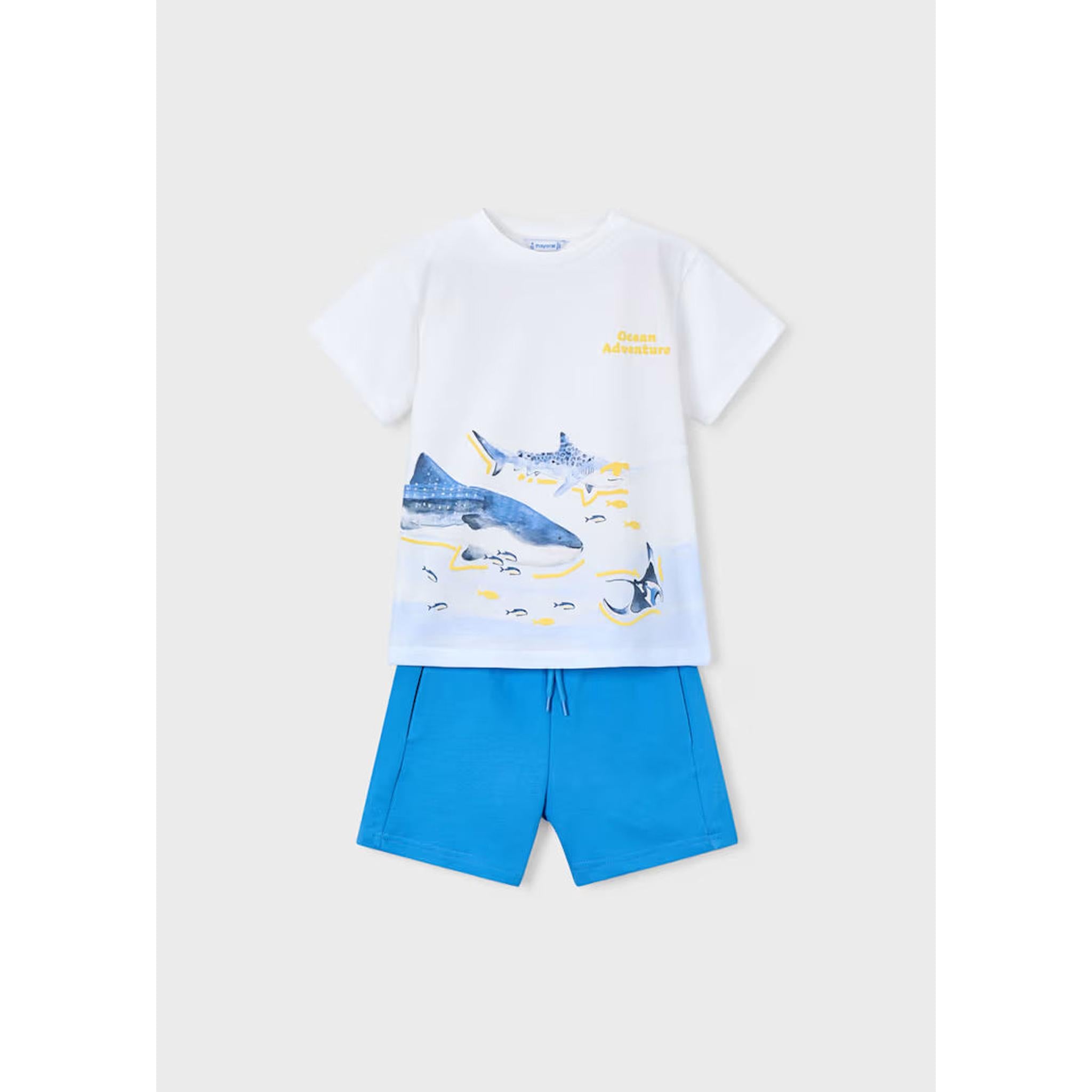 Shark Boy Shorts and Sharks Graphic T-shirt Set