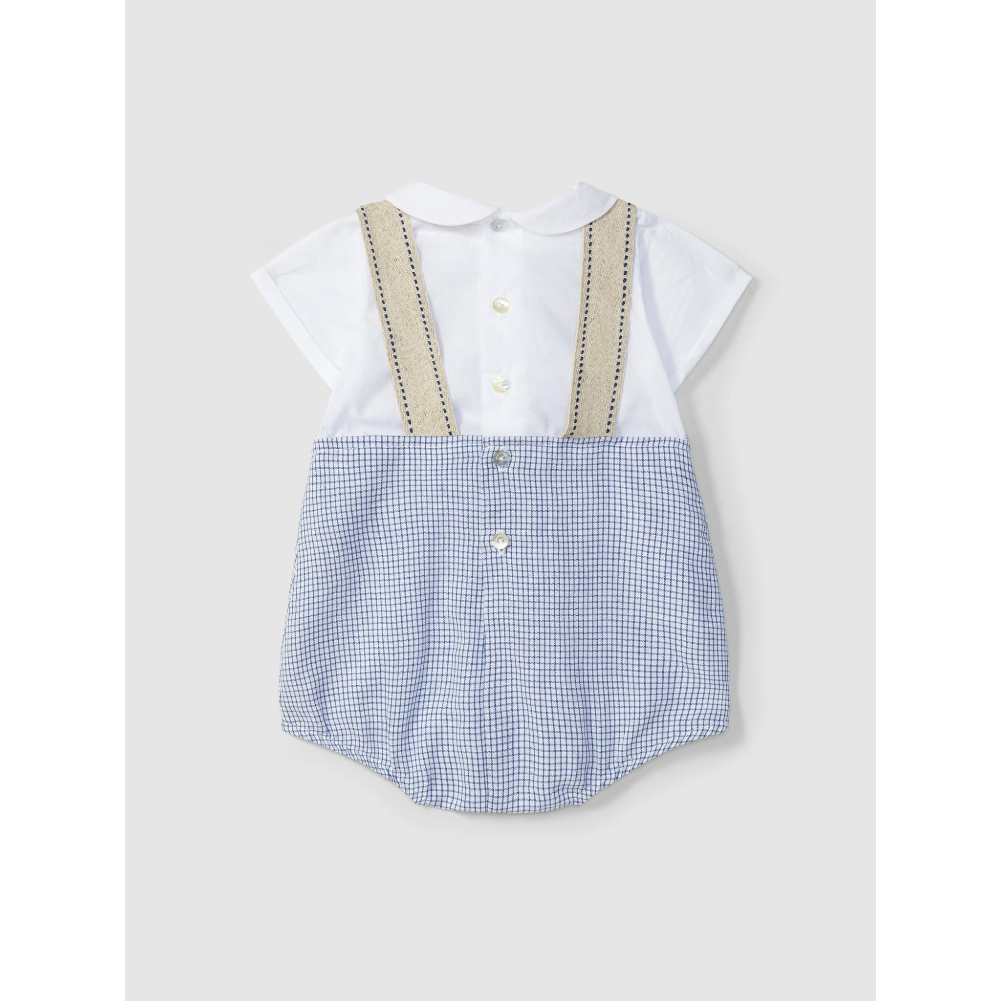 Two-in-one checkered romper