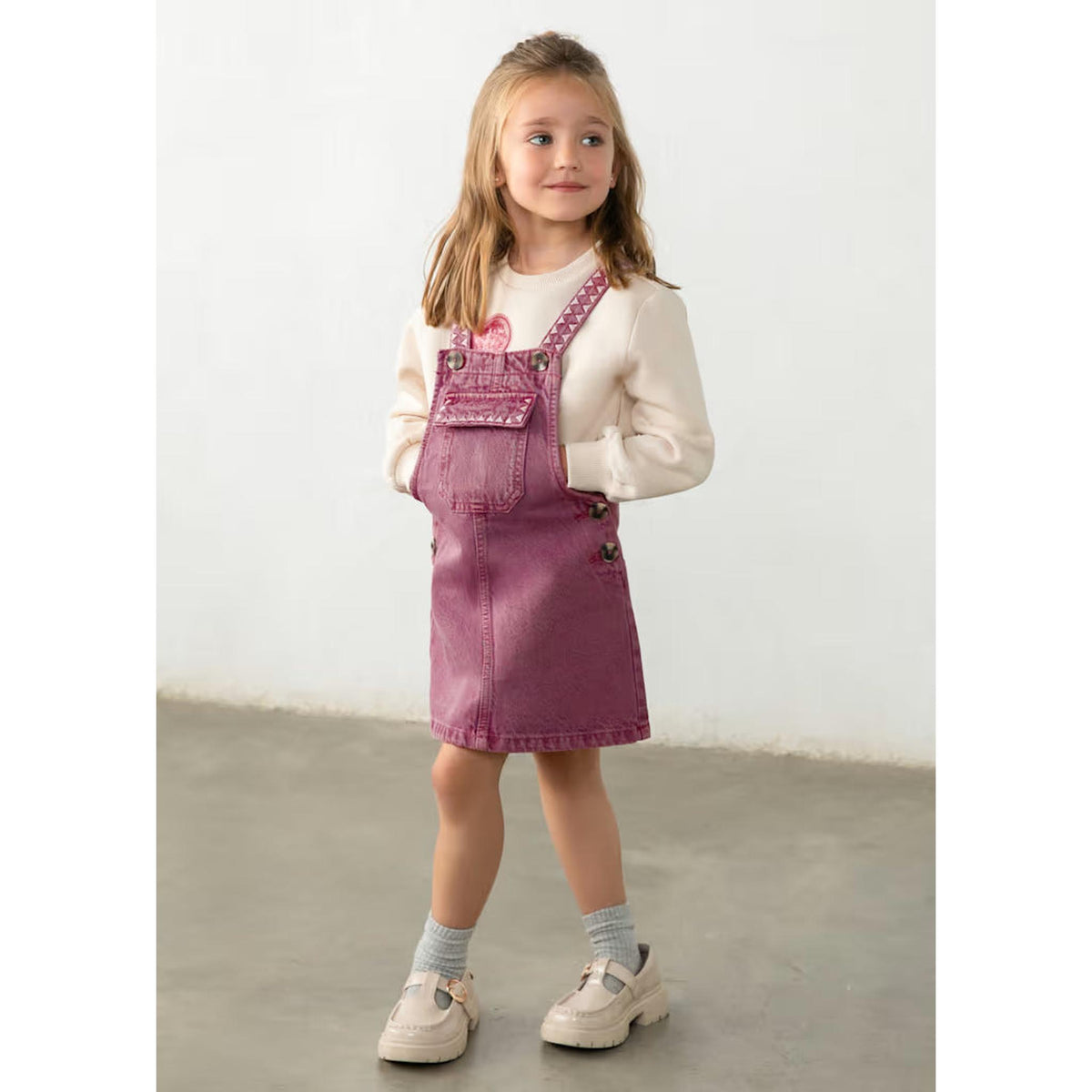 Girl Embroidered Overall Skirt