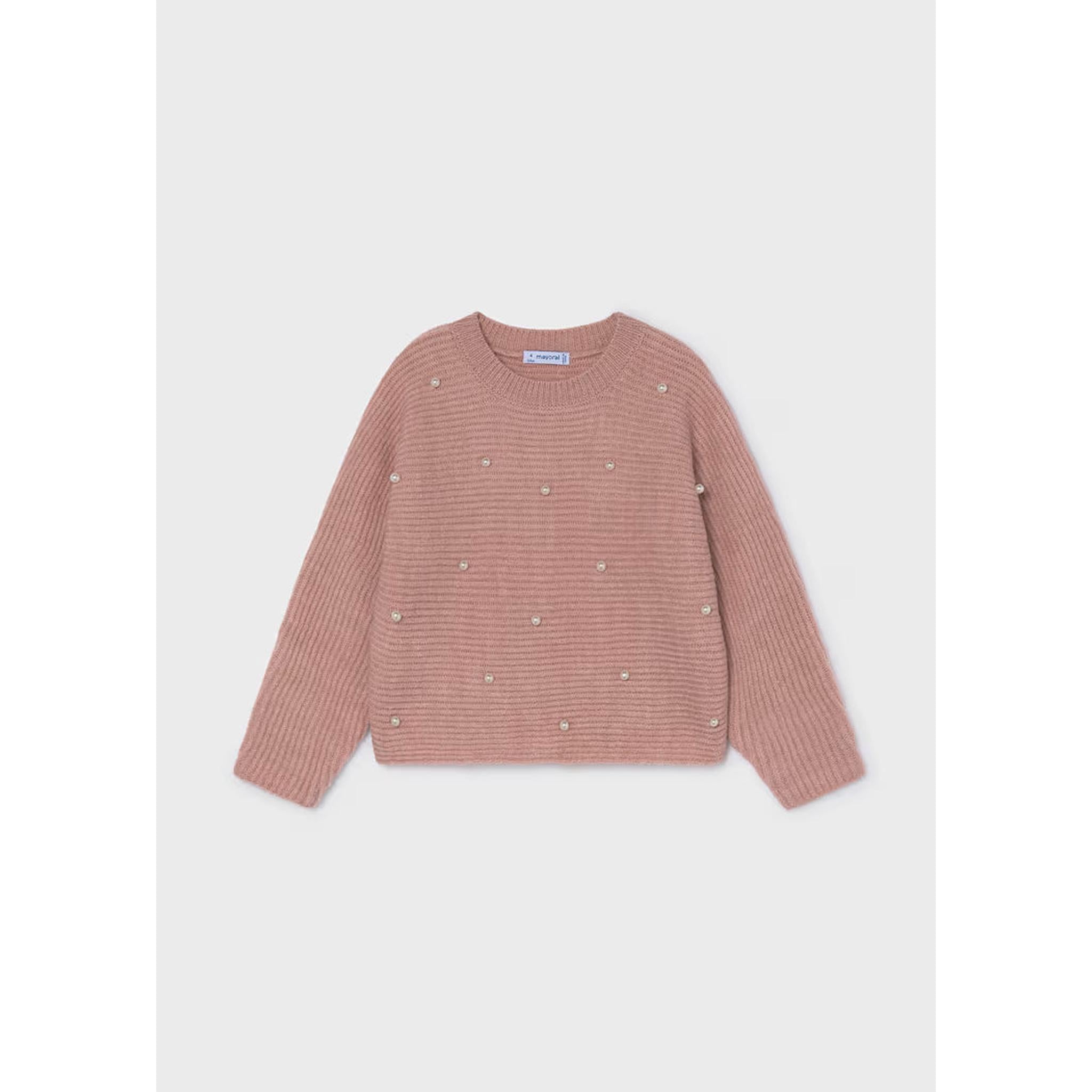 Girl Knit Sweater With Pearls