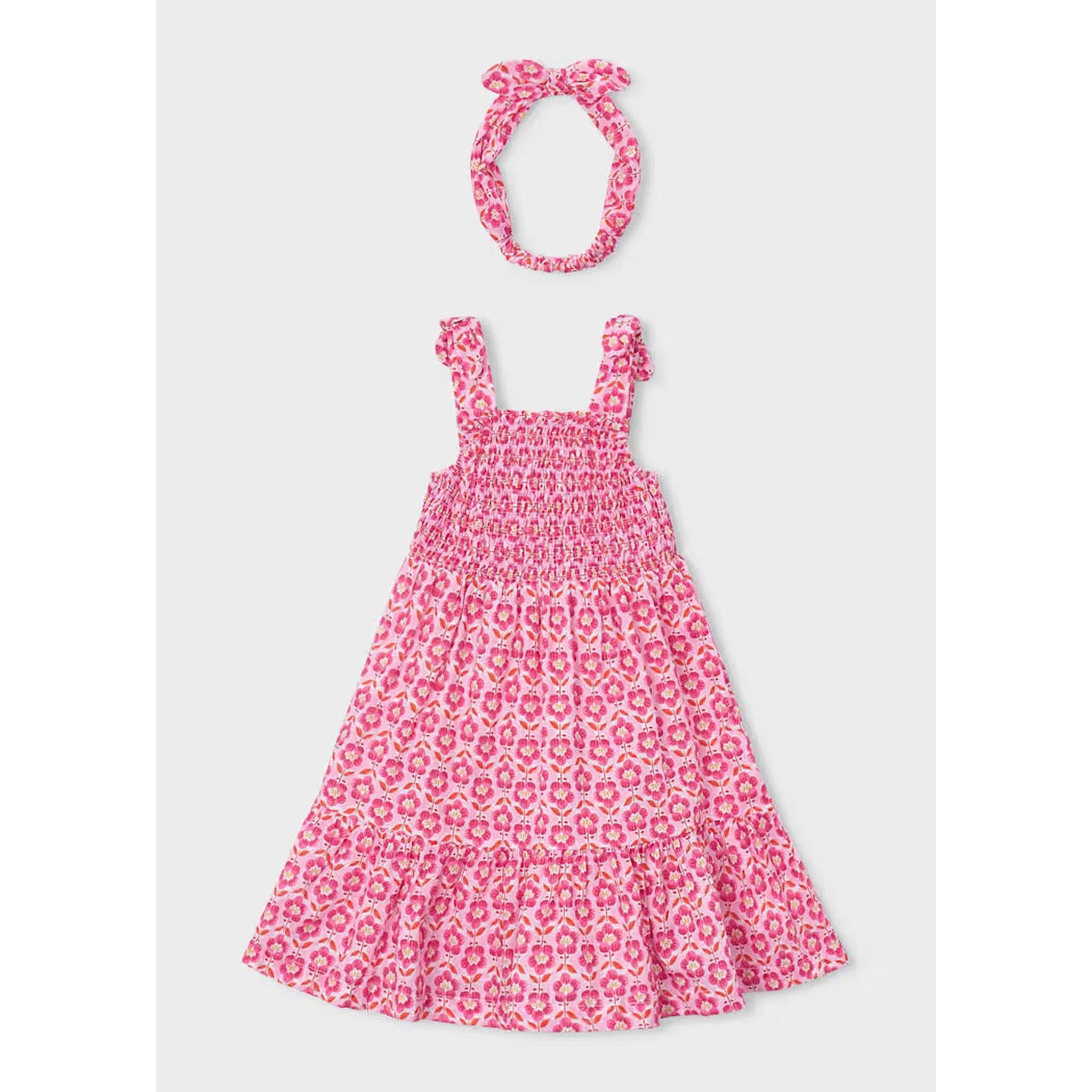 Girl Printed Dress with Headband