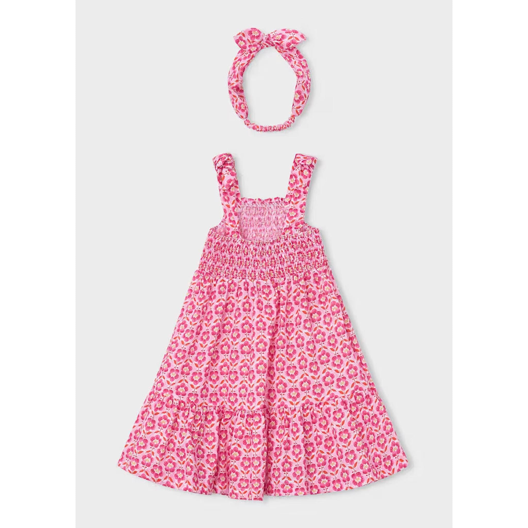 Girl Printed Dress with Headband