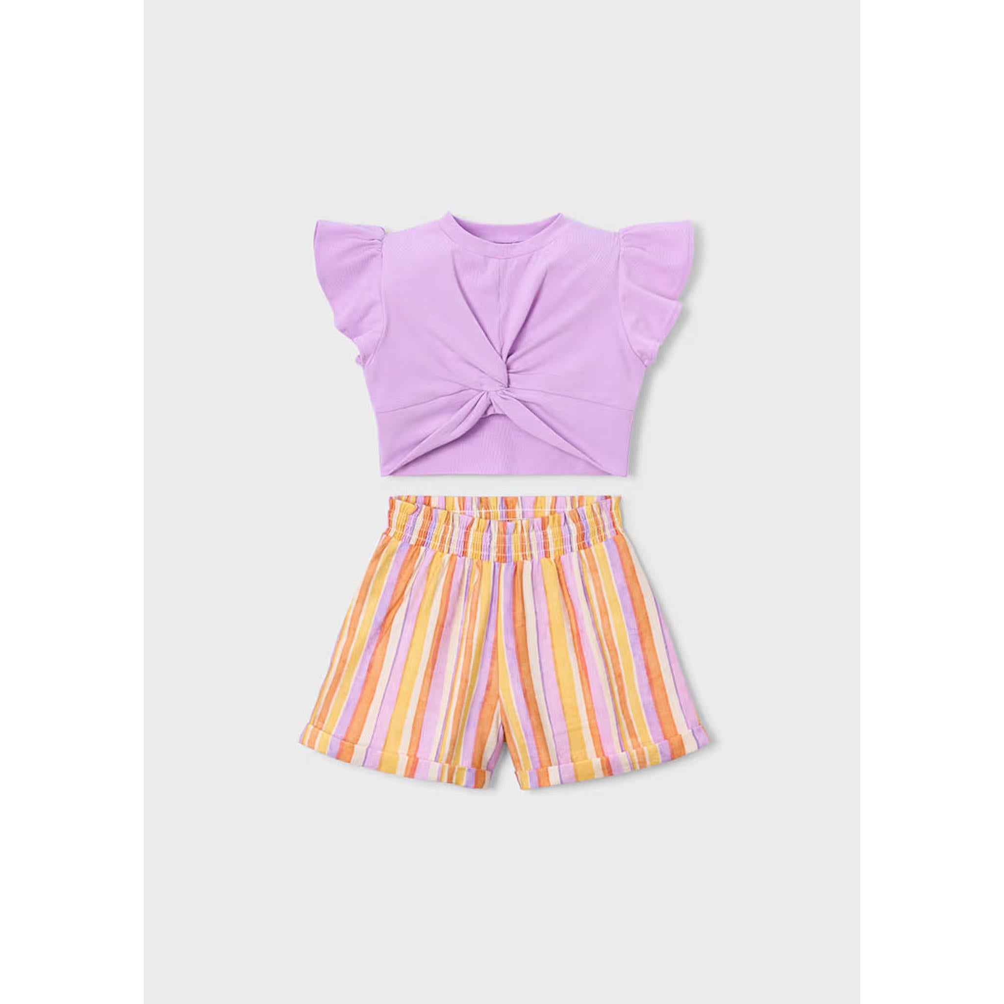 Girl Striped Shorts and T-shirt Set