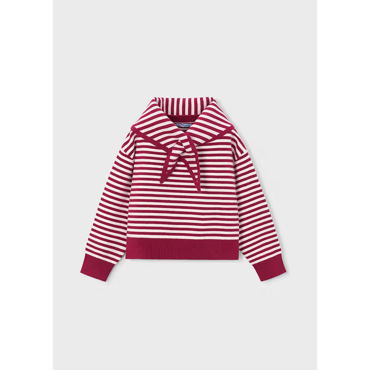 Girl Striped Sweater With Scarf