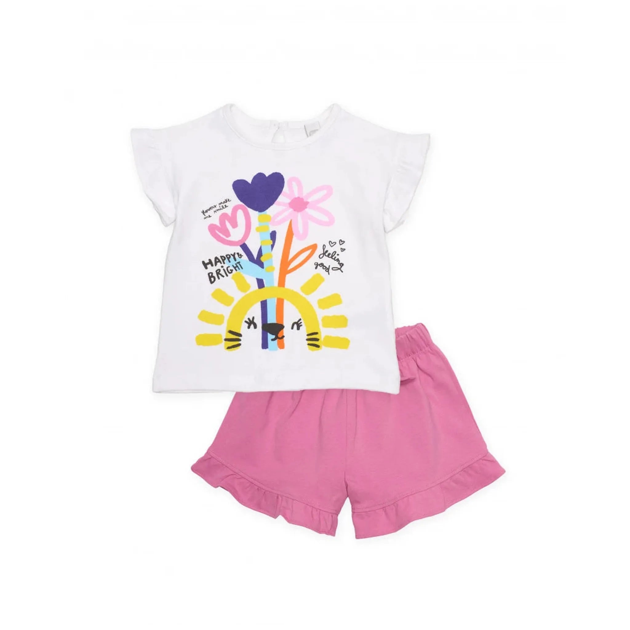 Girls’ knitted set with floral graphic